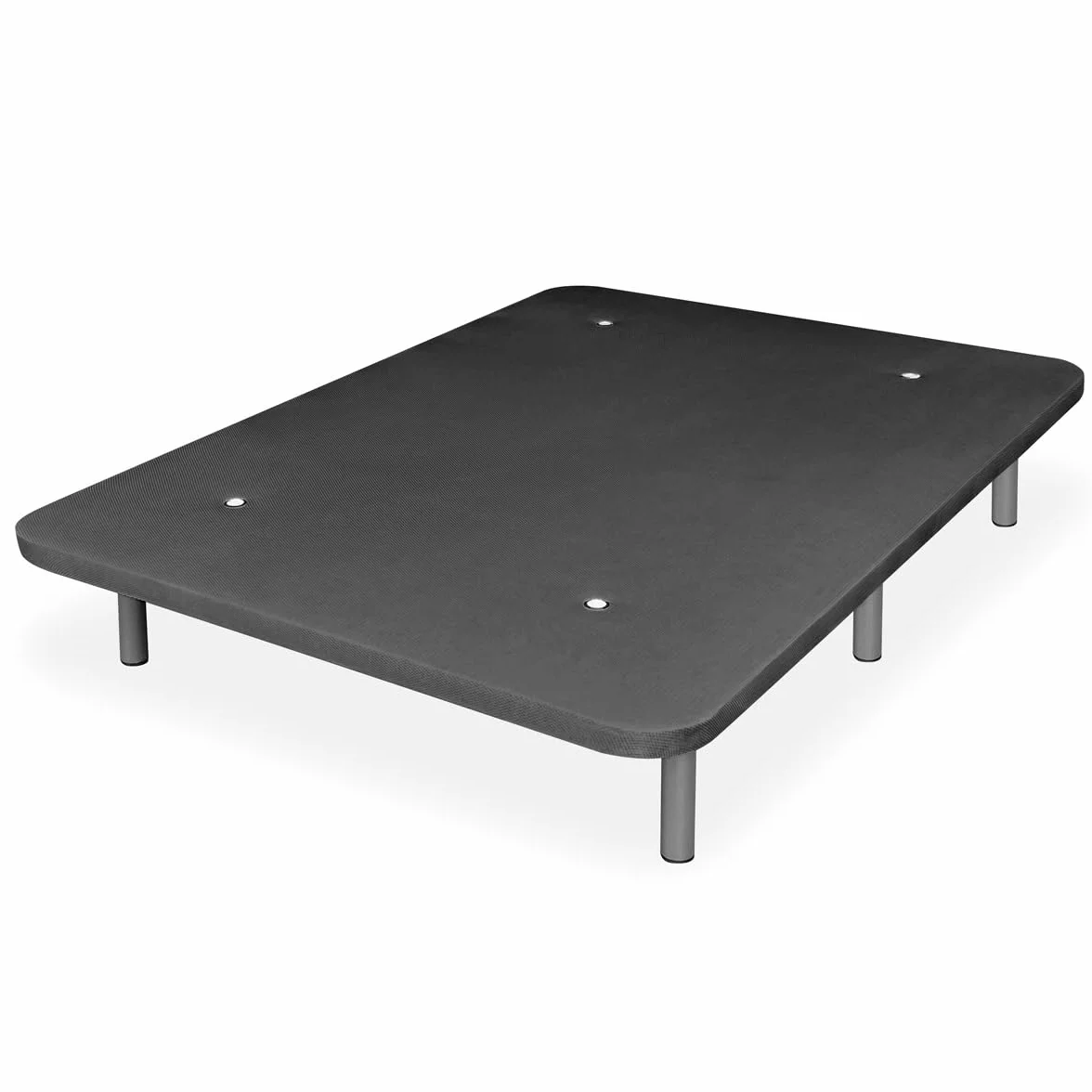 Homey - Base Tapizada 3D Reforzada, Gran Estabilidad con 5 Barras Transversales y 6 Patas metálicas roscadas de 27cm, 135 x 190, Gris Oscuro