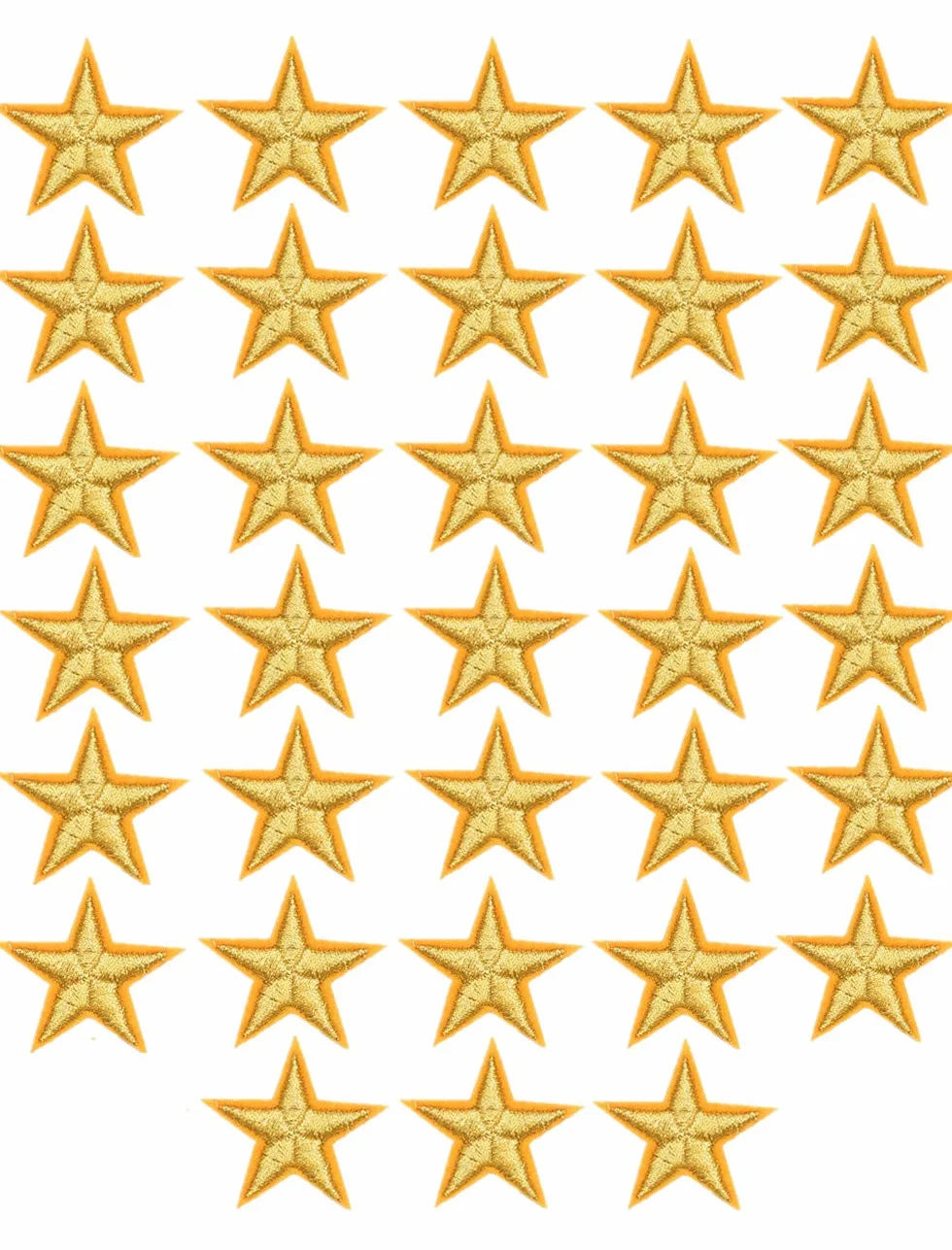 MSCFTFB 33 parches bordados pequeños de 5 estrellas de colores surtidos, parches bordados para ropa, chaquetas, mochilas, decoraciones de reparación (dorado)