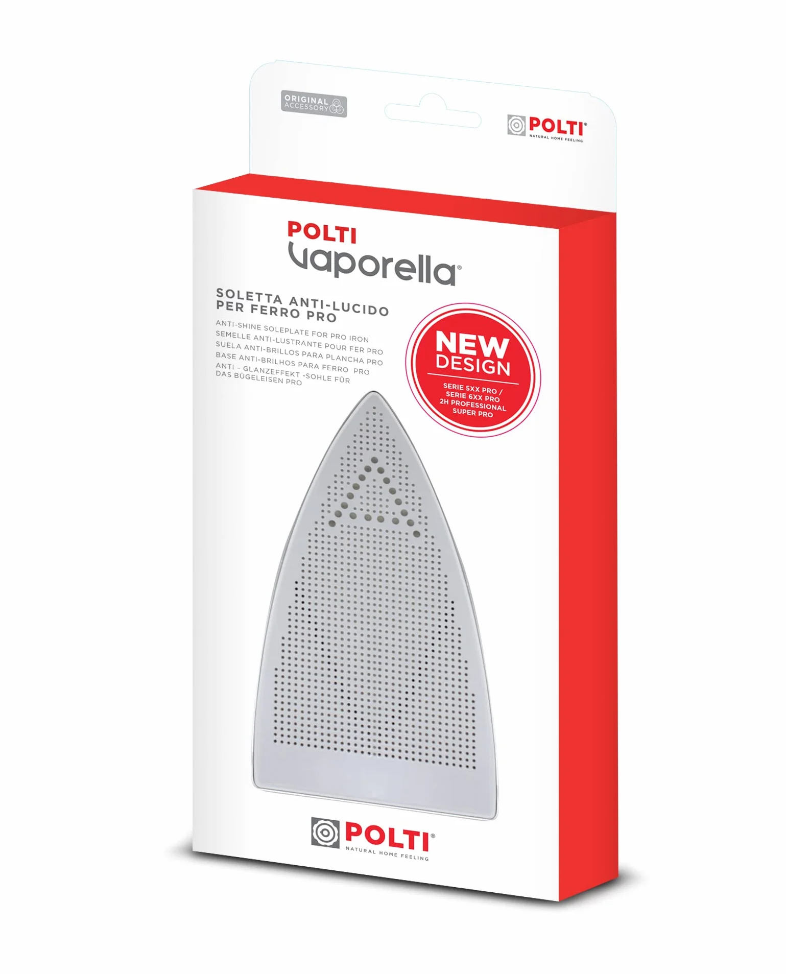 Polti Vaporella 505_Pro Centro de planchado a vapor con caldera, tapón de seguridad, 3.5 bar + PAEU0200 Plantilla Teflon anti brillos Vaporella para planchas profesionales, Acero, Color blanco