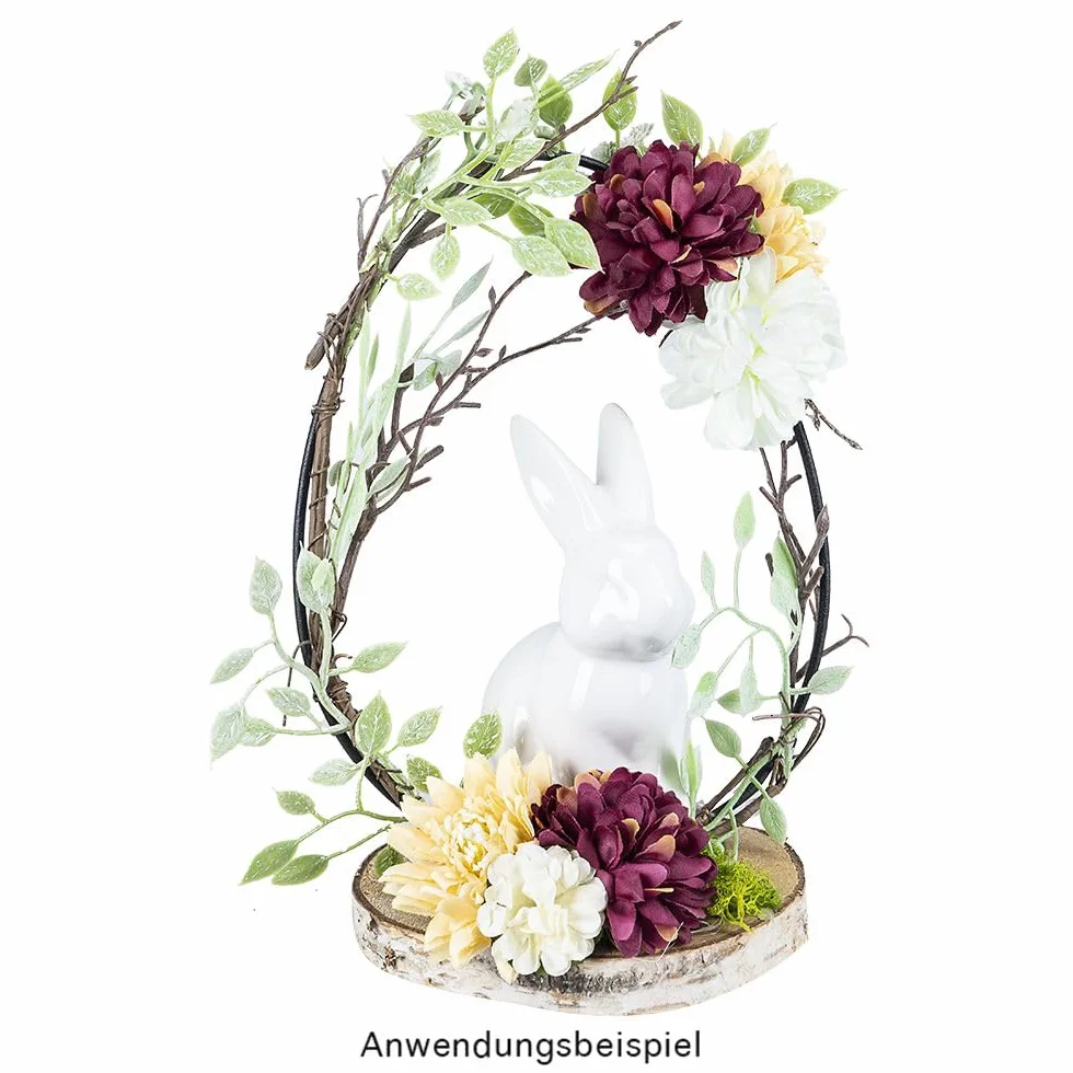 Figura decorativa conejo Pascua blanco brillante dolomita 2 unidades