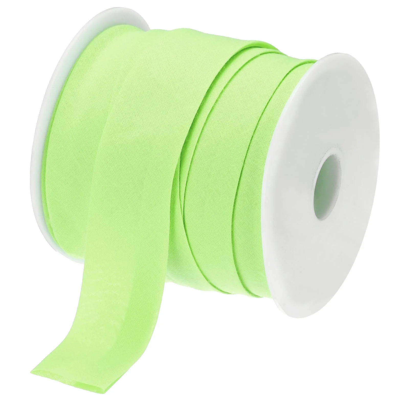MECCANIXITY Cinta al bies de algodón de doble pliegue de 2,5 cm para costura, costura, acolchado, encuadernación, manualidades (verde, 25 yardas)