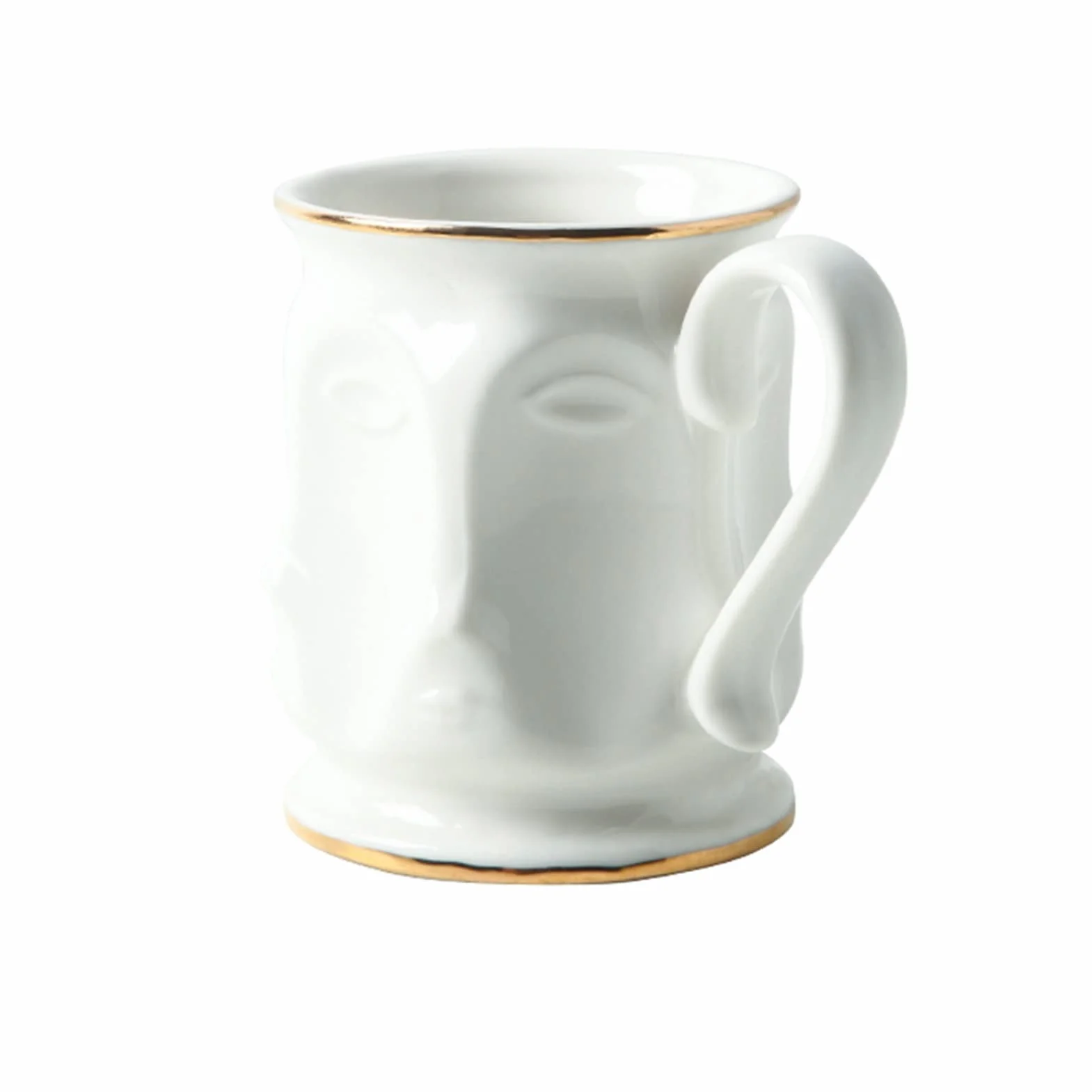 Taza De Café Taza creativa Personalidad Taza de café Frontera Cerámica Desayuno Café Leche Tea Tea Home Kitchen Bebida Diversión Regalo de cumpleaños Tazas Desayuno (Color : Gold Rim)