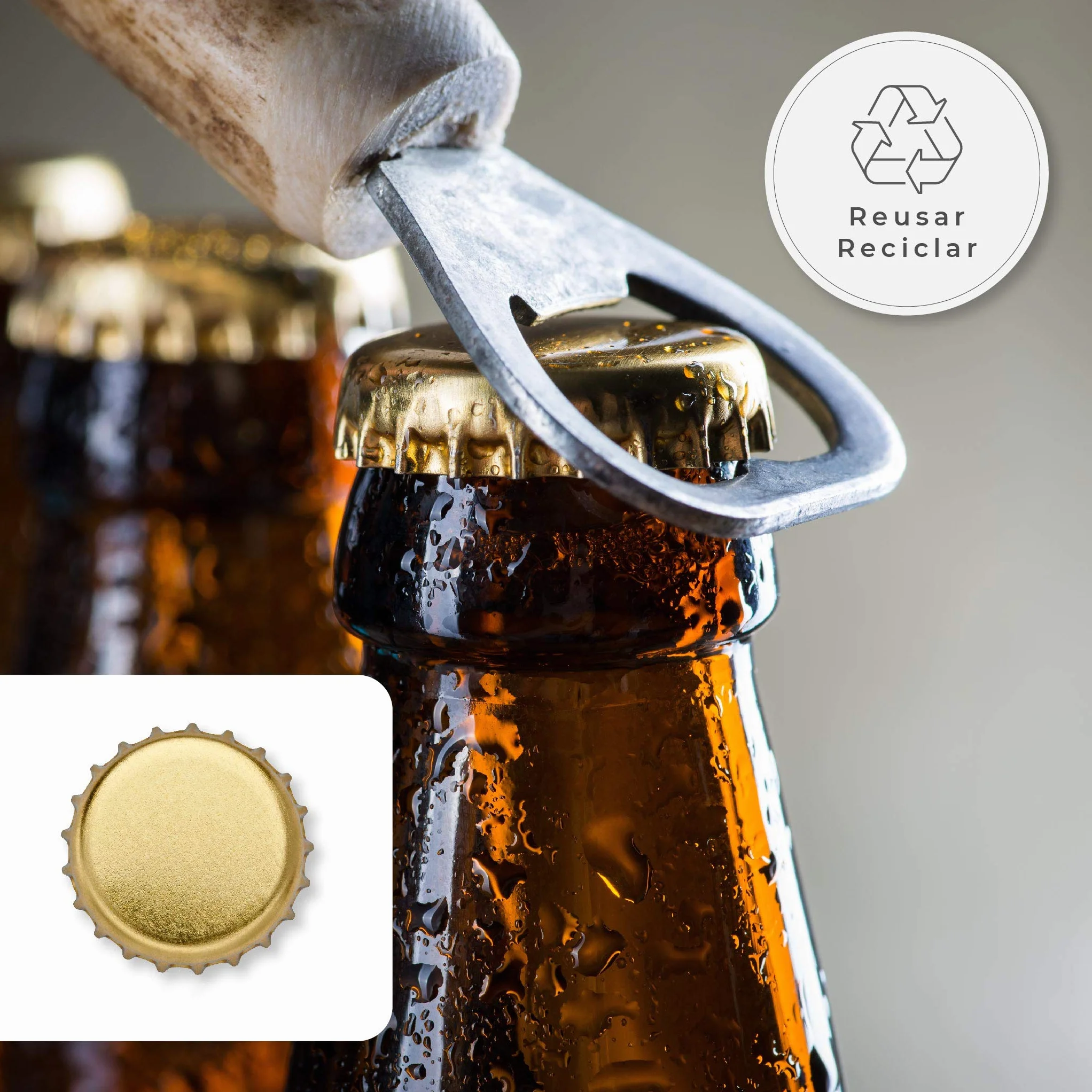 Botellas vacias de cerveza 33cl reutilizables con chapa incluidas | kit 20 botellines y 200 chapas para elaborar cervezas artesana | Pack de botella elaboracion artesanal en casa