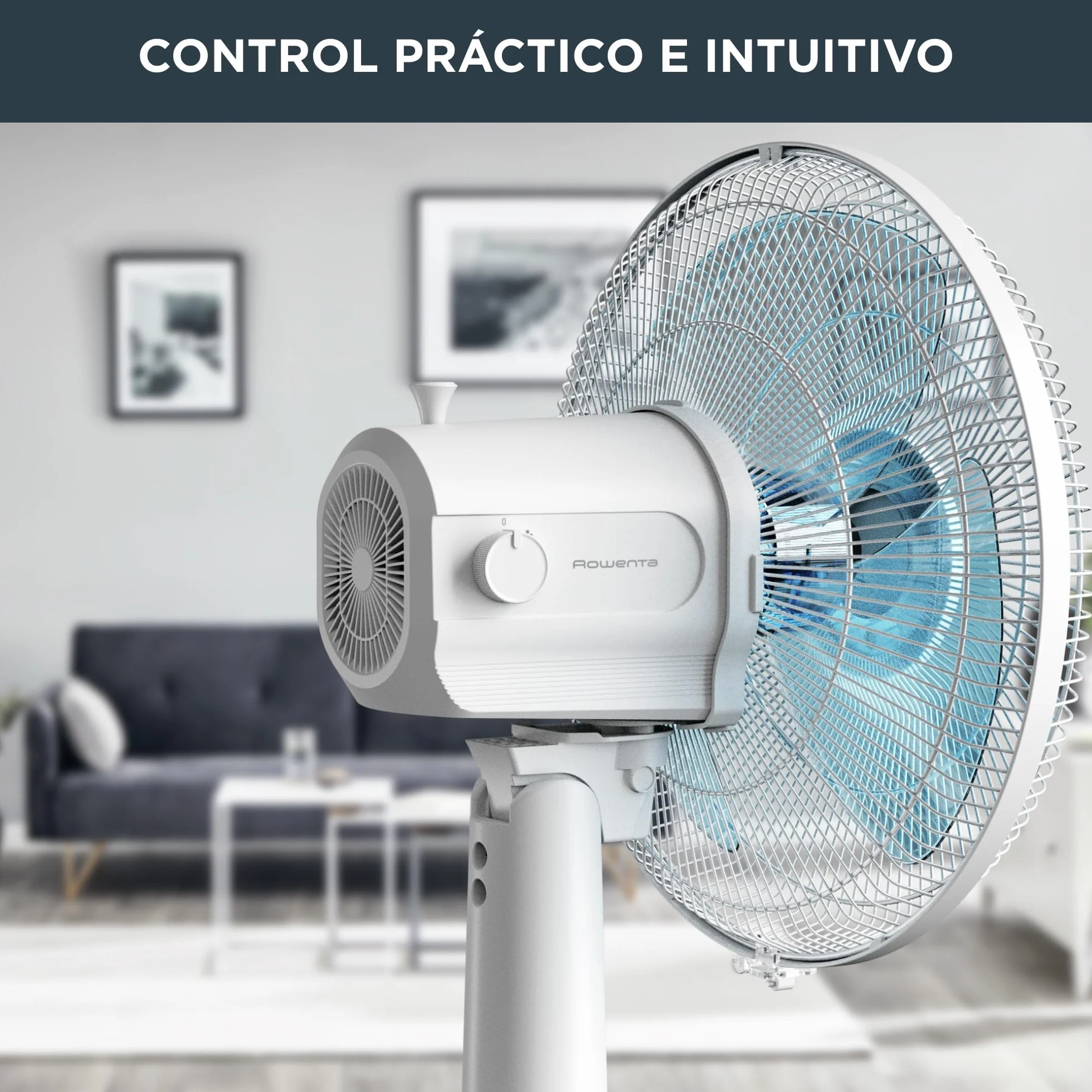 Rowenta Essential+ Ventilador de Mesa Silencioso - Oscilación Automática, 3 Velocidades, Flujo de Aire 34 m³/min, Nivel Sonoro 40 dB, Bajo Consumo, 30 cm, Compacto, Blanco (Reacondicionado)