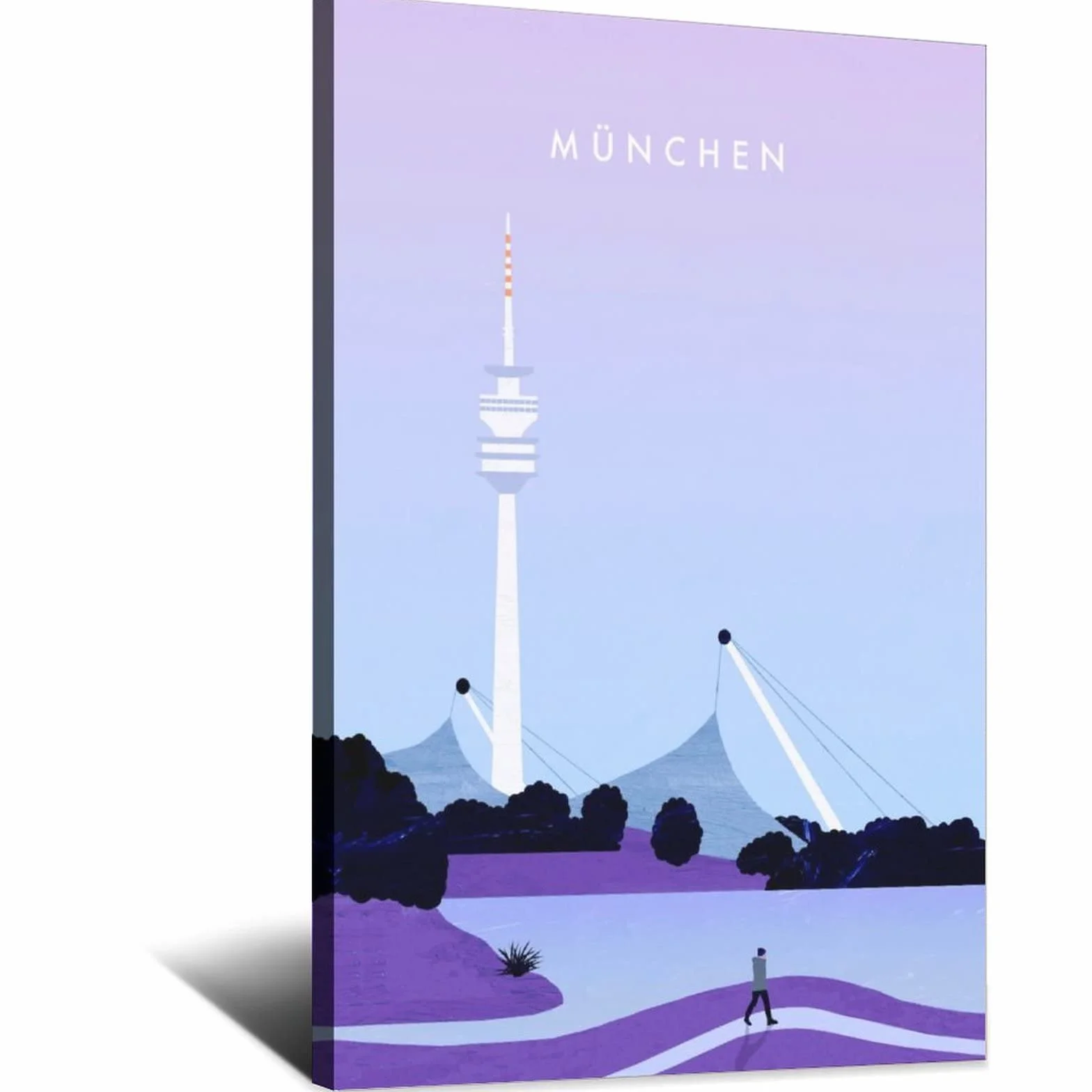 YONGCAI Póster de viaje vintage de Múnichs, Alemania, en lienzo, decoración de la habitación del hogar, póster de pintura