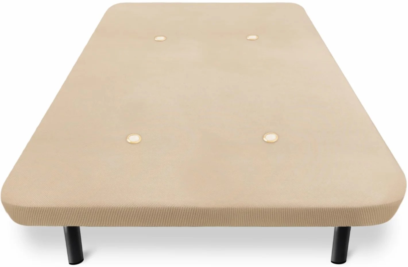 HOGAR24 ES | Base Tapizada Reforzada | Tejido 3D Beige | Válvulas de Transpiración | Incluye Juego de Patas Metálicas de 26 cm | Medidas: 120x190 cm