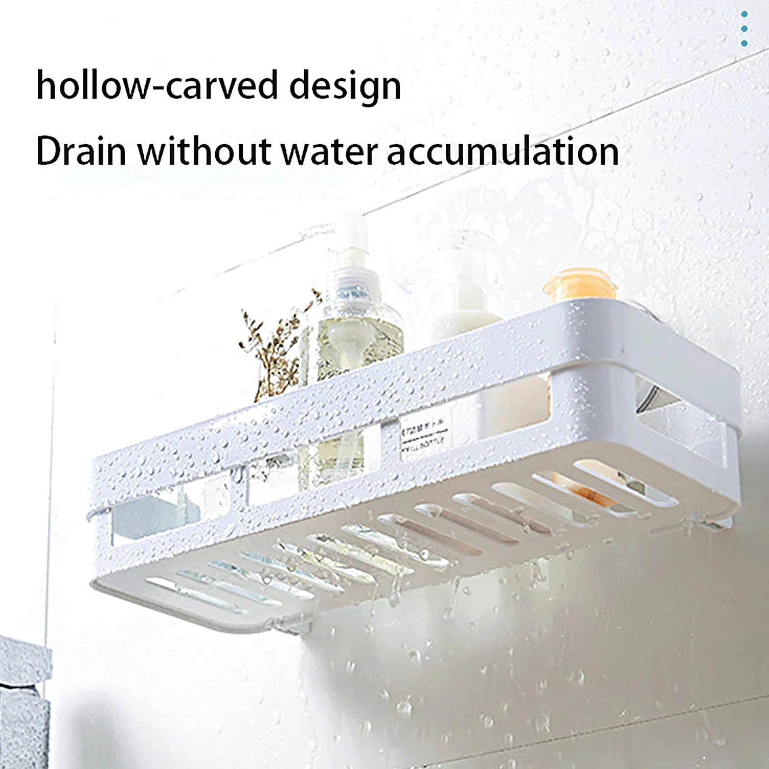 Estantes de baño exquisitos Estante de baño montado en la Pared Organizador de Cesta de Ducha Estante de Ducha Adhesivo para Pared Sin perforación para baño de Cocina