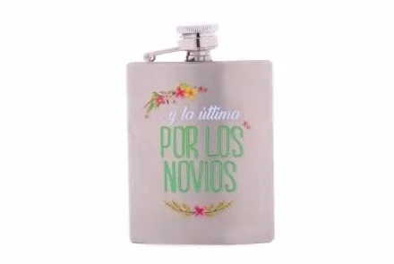 Lote de 20 Petacas Metal Frases Happy - Detalles Bodas Hombres y Mujeres
