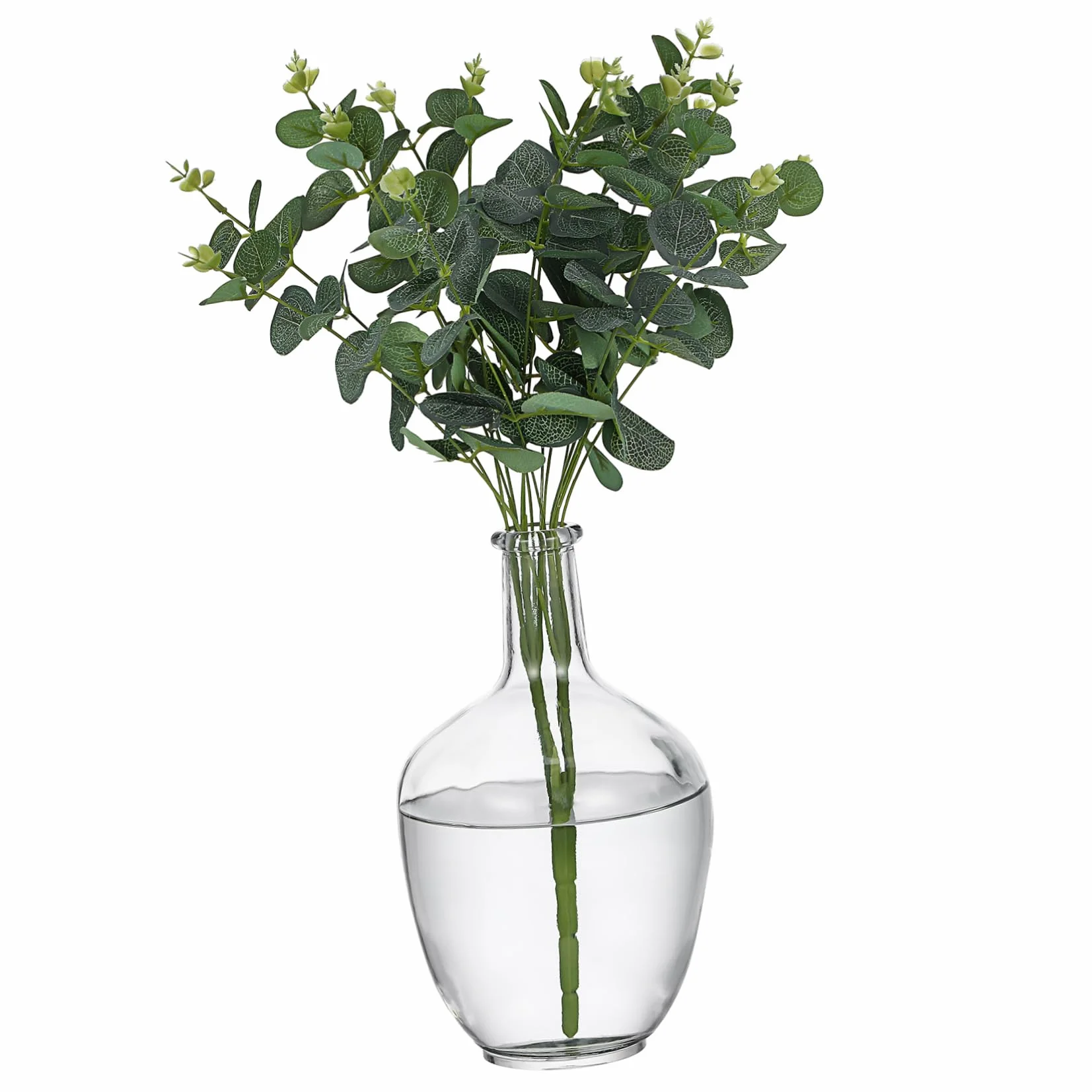 Jarrón de Decorativo con Cuello Estrecho para Arreglos Base Estable para Bodas y Decoración del Jarrón Transparente para de Mesa