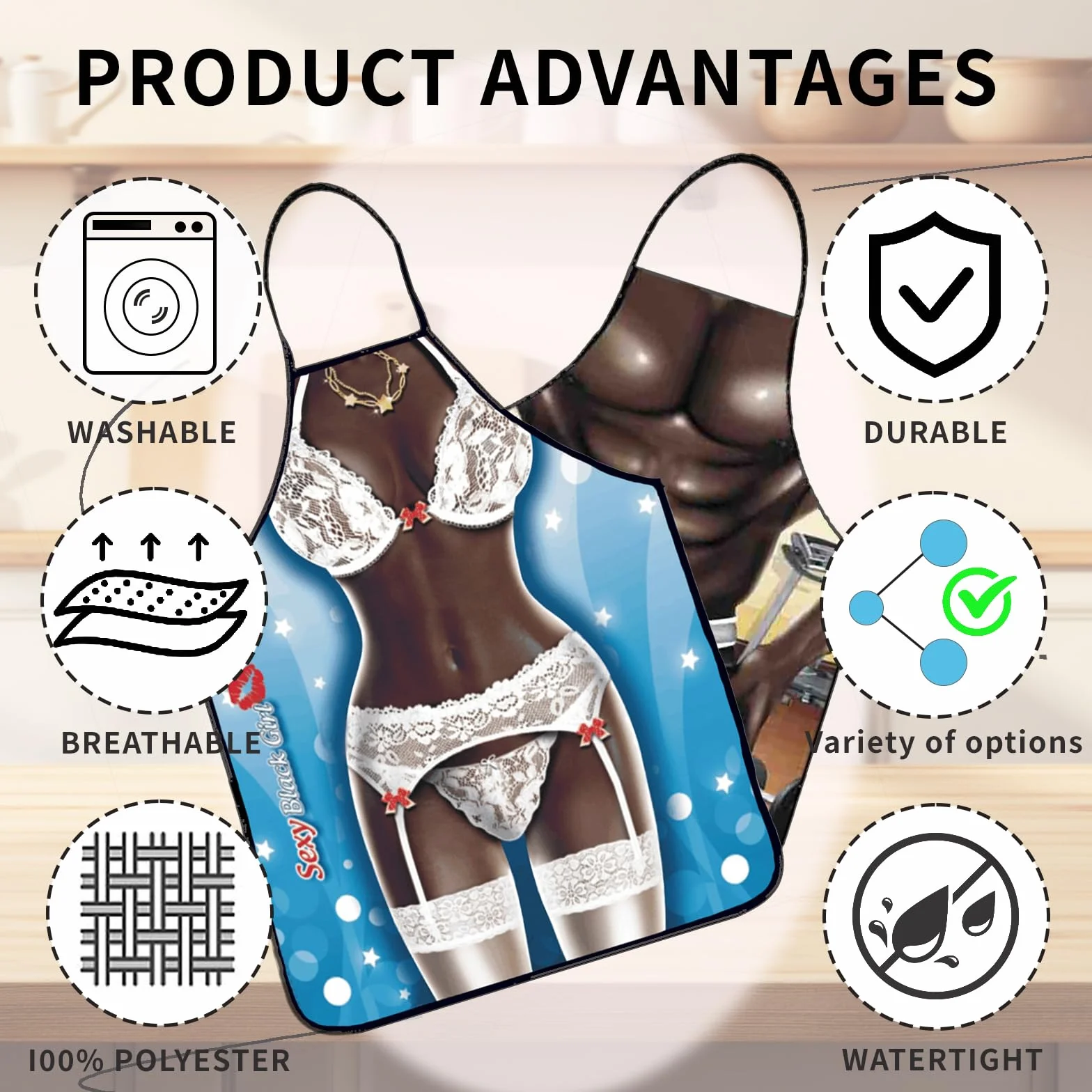 Delantal divertido para hombres y mujeres, delantal humorístico para bikini, perfecto para barbacoas, parrillas, cocinar, delantales divertidos para adultos