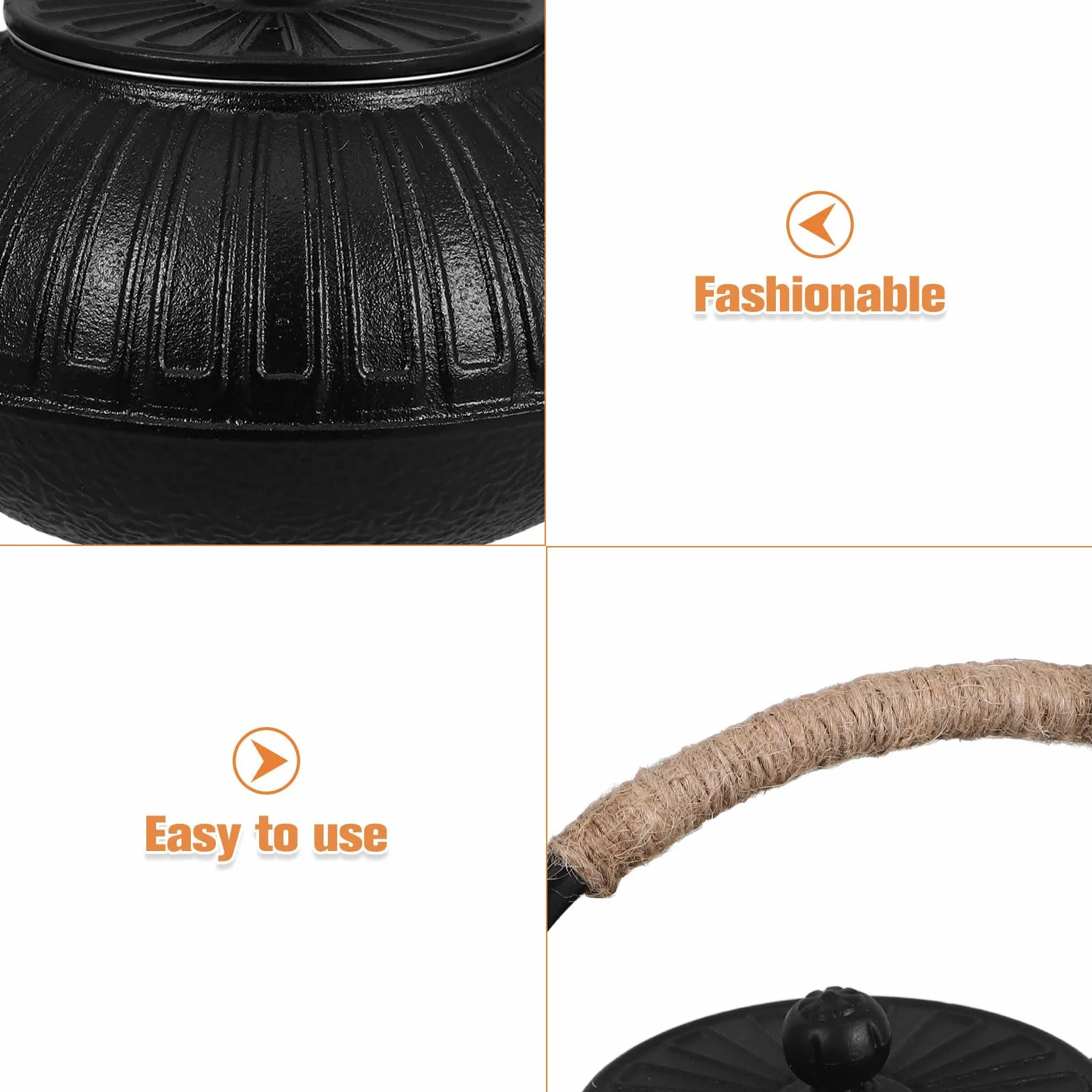 Tetera de Hierro Fundido de Estilo Japonés Infusor para Preparar Té, Capacidad 600ml, Diseño Elegante y Multifuncional Adecuado para Cocina y Compartir en Familia