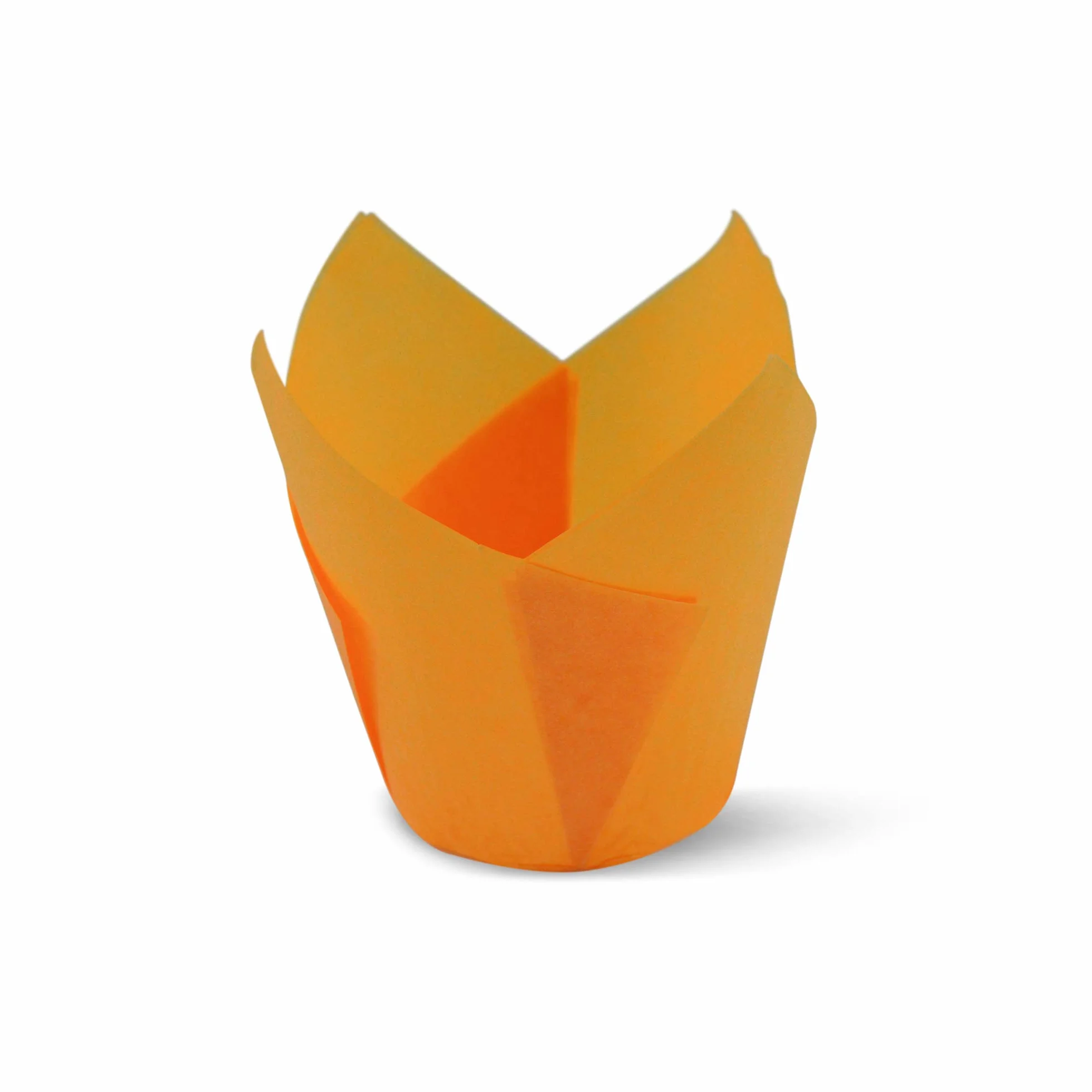Moldes de tulipán naranja para hornear magdalenas, papel a prueba de grasa, 200 unidades