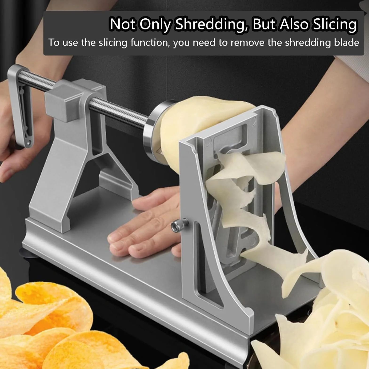 Rallador giratorio manual con 3 cuchillas para triturar verduras finas, para ensalada, queso, preparación de cocina, herramienta de cocina