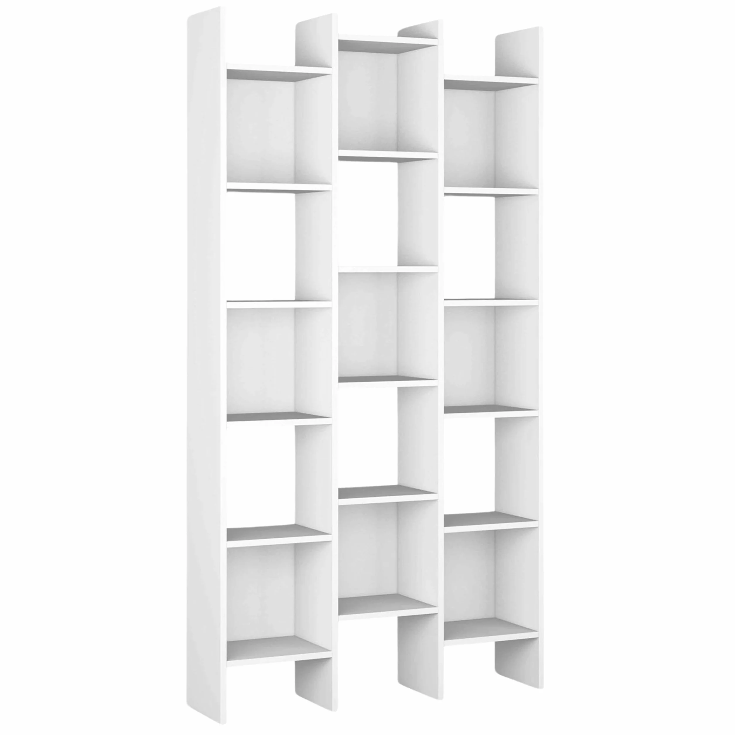 Habitdesign Estantería Librería, Estanteria Despacho, Comedor o Salon, Modelo Italian, Acabado en Blanco Artik, Medidas: 192 cm (Alto) x 96 cm (Ancho) x 25 cm (Fondo)