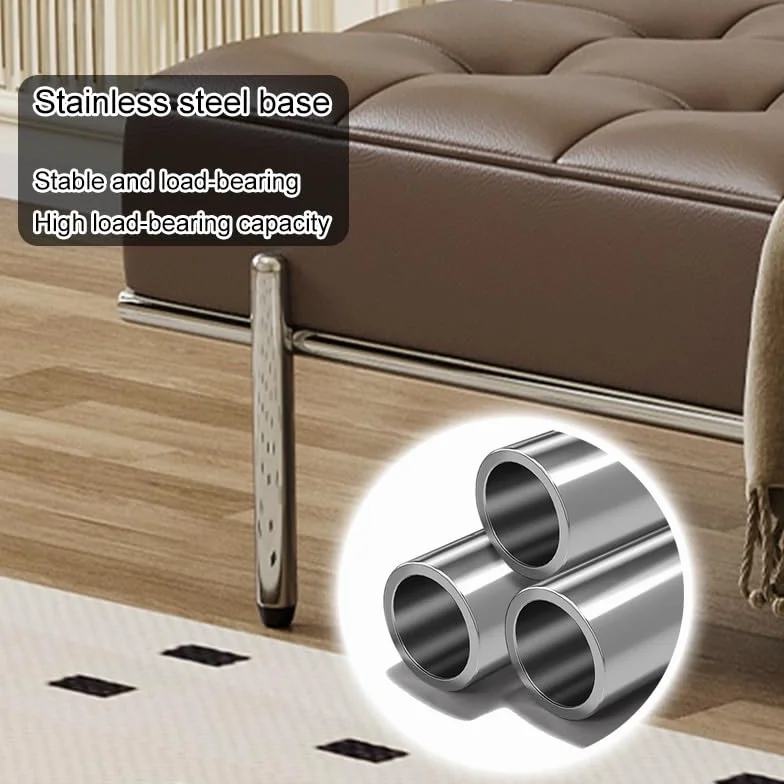 Banco tapizado para zapatos de entrada con base de acero inoxidable resistente para organización de sala de estar y pasillo
