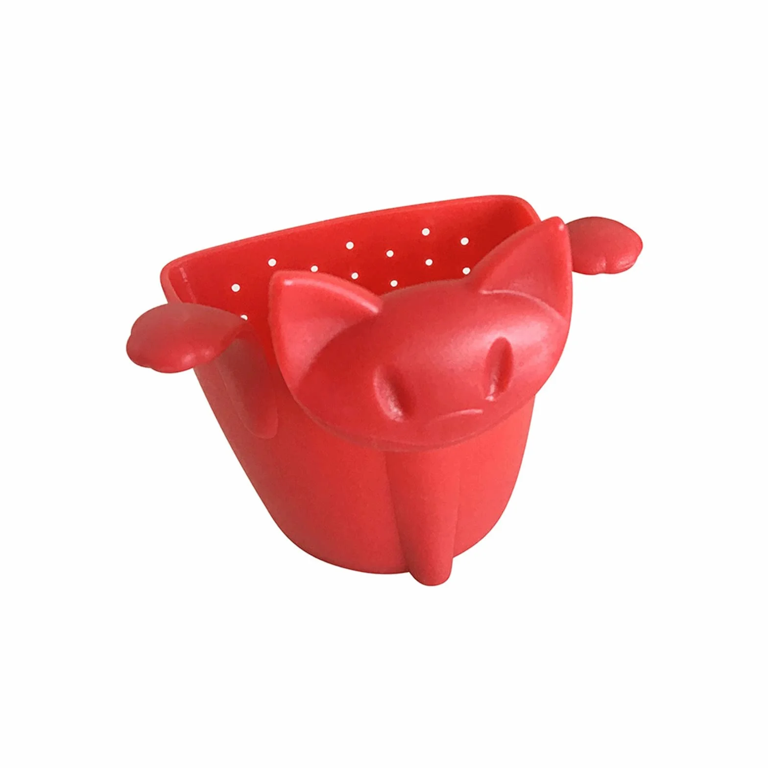 Colador de té creativo para hacer té, filtro de silicona de grado alimenticio, para colgar en la taza, accesorios de té (rojo)
