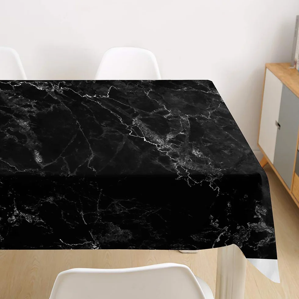 Mantel rectangular impermeable de fácil cuidado, resistente a las manchas, moderno estampado de mármol, tela de poliéster, perfecto para cocina, comedor, hogar y jardín (E, 140 x 160 cm)