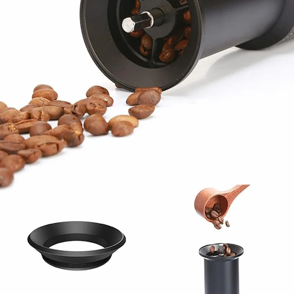 Molinillo Café Molino Cafe Molinillo de Mano portátil, máquina de café, Molinillo de Mano doméstico, Molinillo de Grano de café Manual de aleación pequeña Moledor De Cafe(Black)