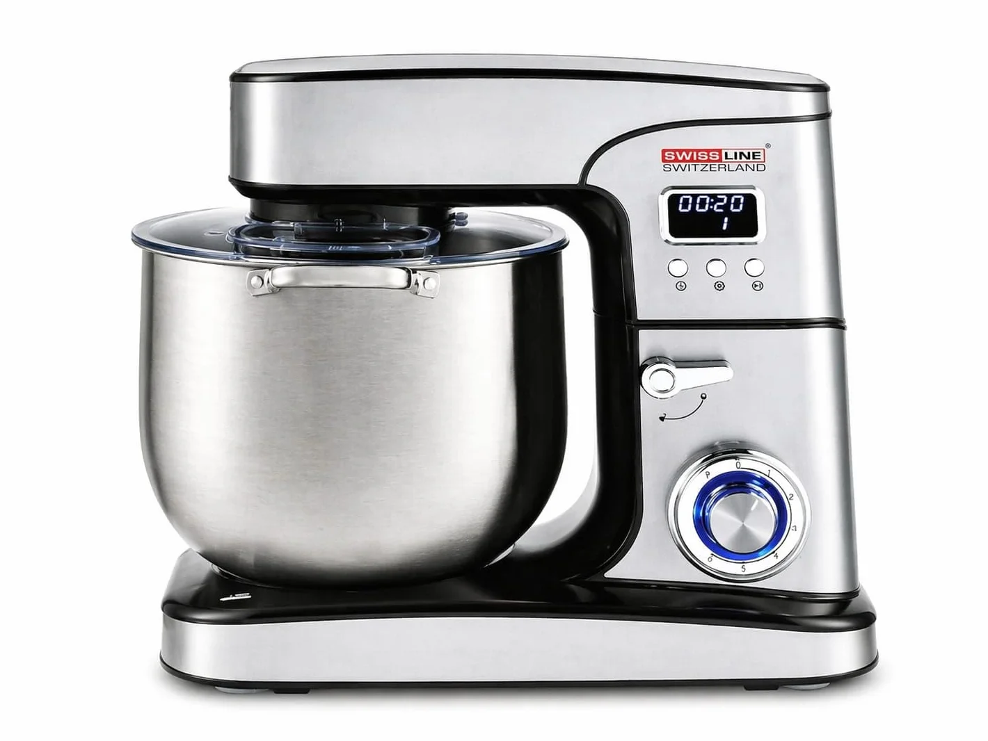 Amasadora Profesional 12L 2800W con Pantalla Digital, Robot de Cocina Multifunción, Bol de Acero Inoxidable y Accesorios para Amasar, Batir y Mezclar