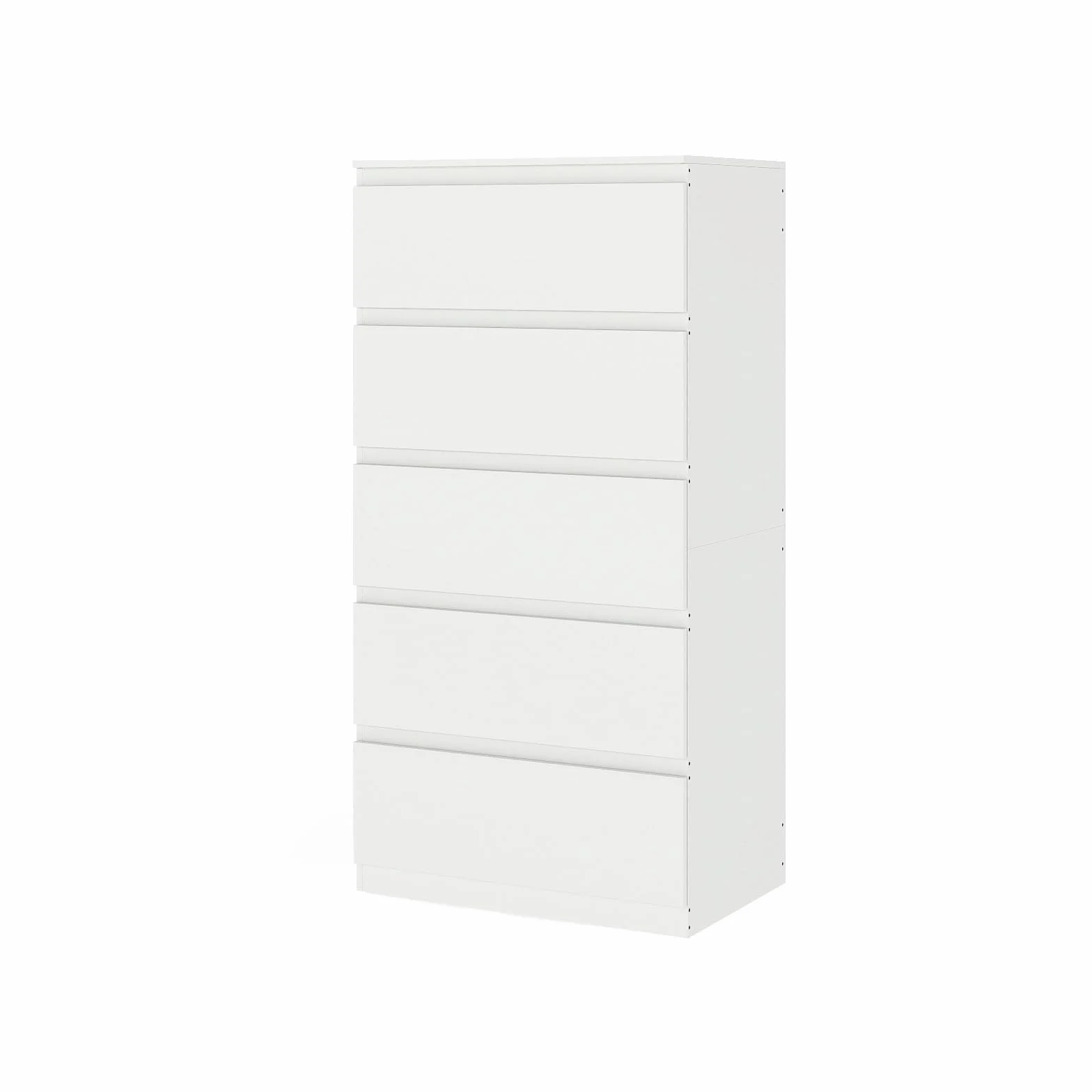 Cajonera con 5 Cajones, Ancho 60 cm, Comoda Dormitorio Blanca, Sinfonier Dormitorio, para Dormitorio, Salón, Oficina y Recibidor, 60x40x121 cm (A x F x A)