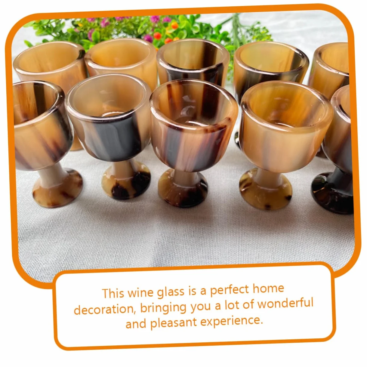Cabilock 3 Copas De Cuerno Resistentes para Beber Vino Hechas De Material Decorativo.