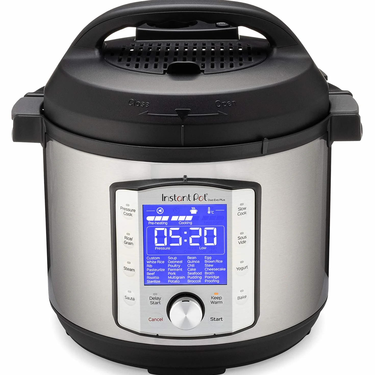 Instant Pot Olla a presión eléctrica DUO EVO PLUS 5.7L. 10 funciones en 1: esterilizador, olla de cocción lenta, olla arrocera, máquina de hacer granos, vaporera, salteado