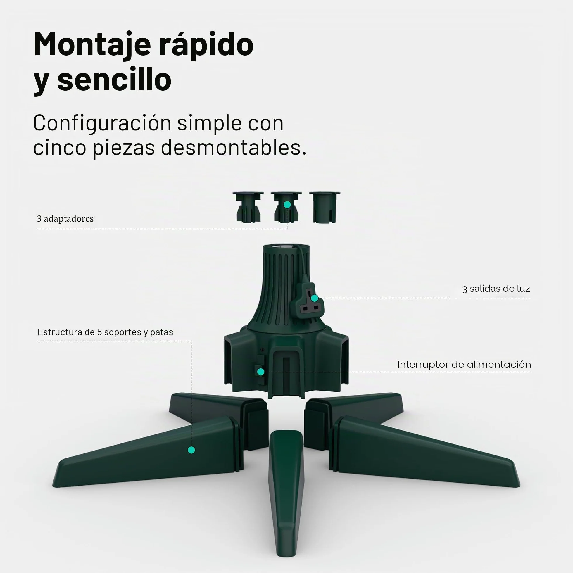 Soporte giratorio de 360° para árbol de Navidad, soporte giratorio para árbol de Navidad artificial, giratorio ajustable para decoración del hogar, festivales, para árboles de hasta 8 pies y 35 kg