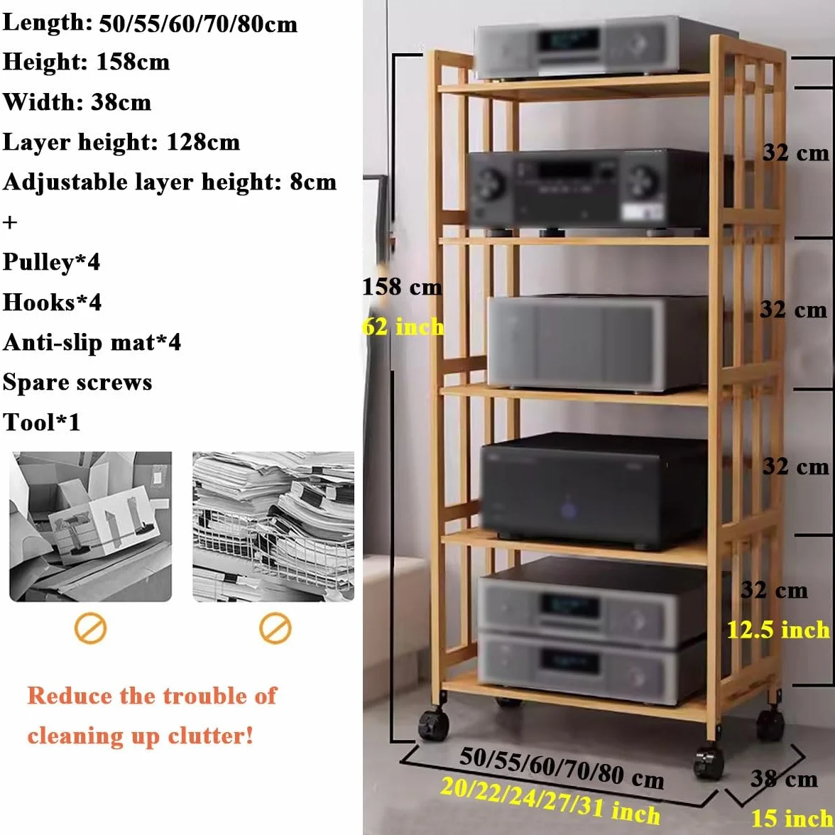 Soporte multimedia independiente de nivel para sala de estar, estantería moderna de audio y vídeo para el hogar, oficina, componentes estéreo, equipo electrónico abierto, accesorios de TV, estante