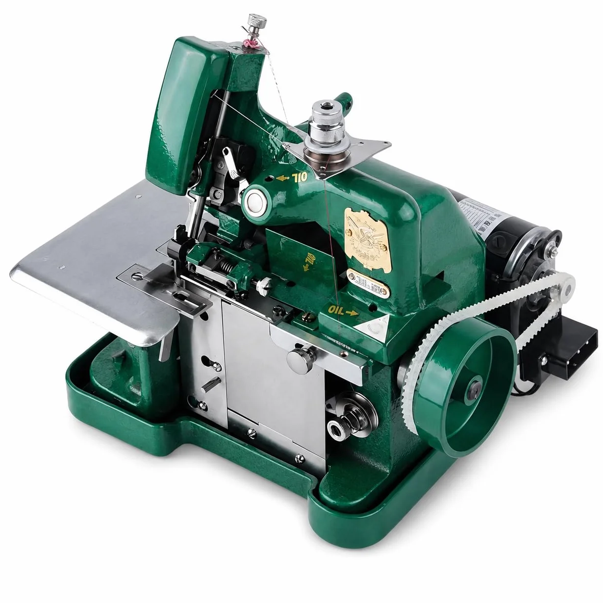 Máquina de coser Overlock Serger de alta resistencia - Overlocker de marco de metal con función de costura de mano para cuero y telas gruesas