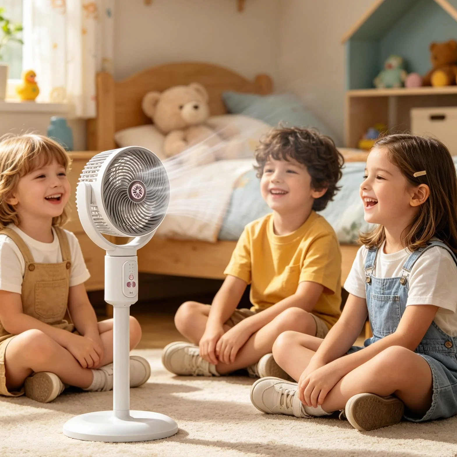 Ventilador Vertical,Soplador 5 Velocidades Con Temporizador,Torre Oscilante Recargable USB-C Altura Ajustable para Dormitorio | Para Hogar, Oficina, Cocina, Salón Y Apartamento