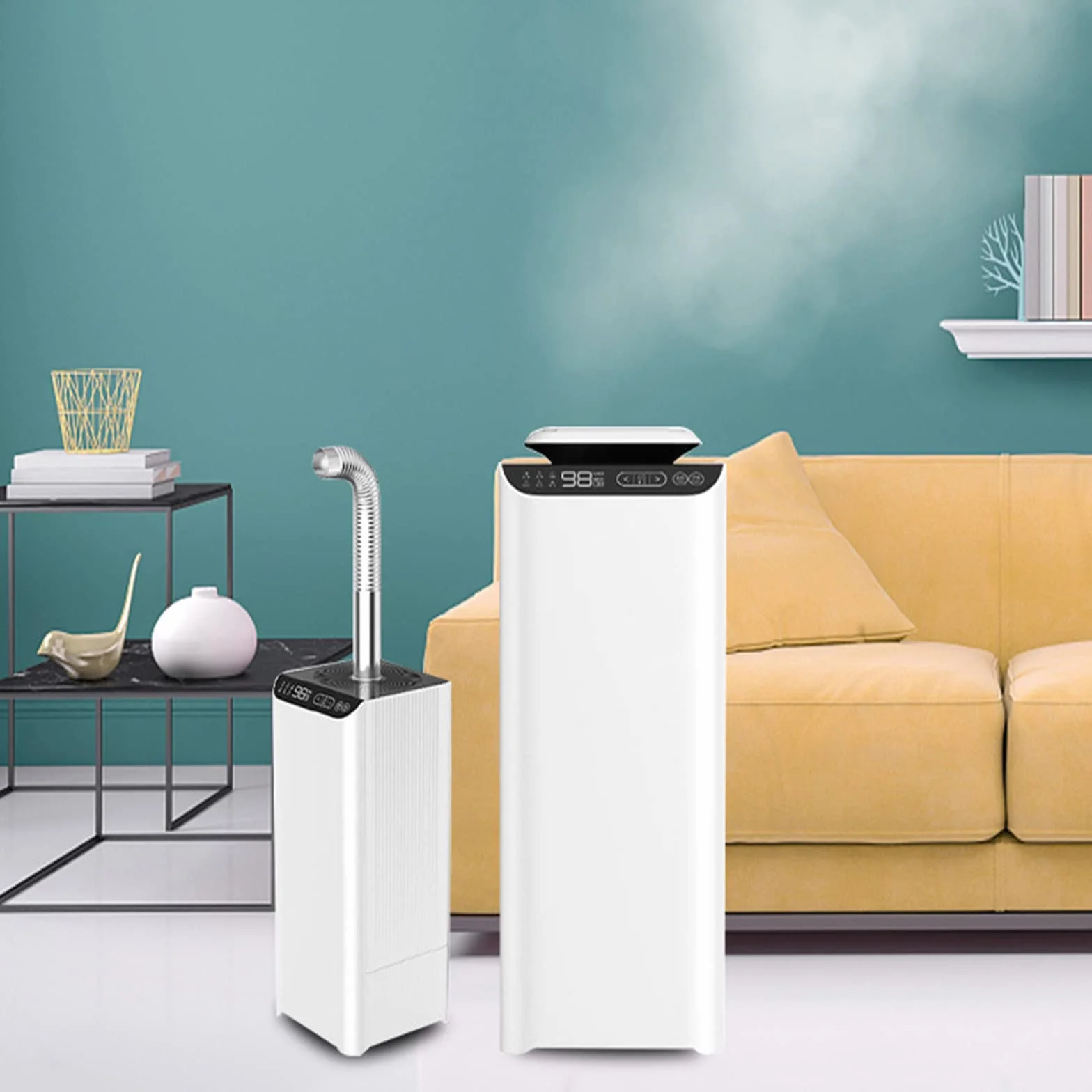 Humidificador, Humidificador de Vapor frío de 13 L, Humidificador de Escritorio, Modos de rociado, Apagado automático, Humidificador de Aire súper silencioso para Dormitorio, automóvil, O