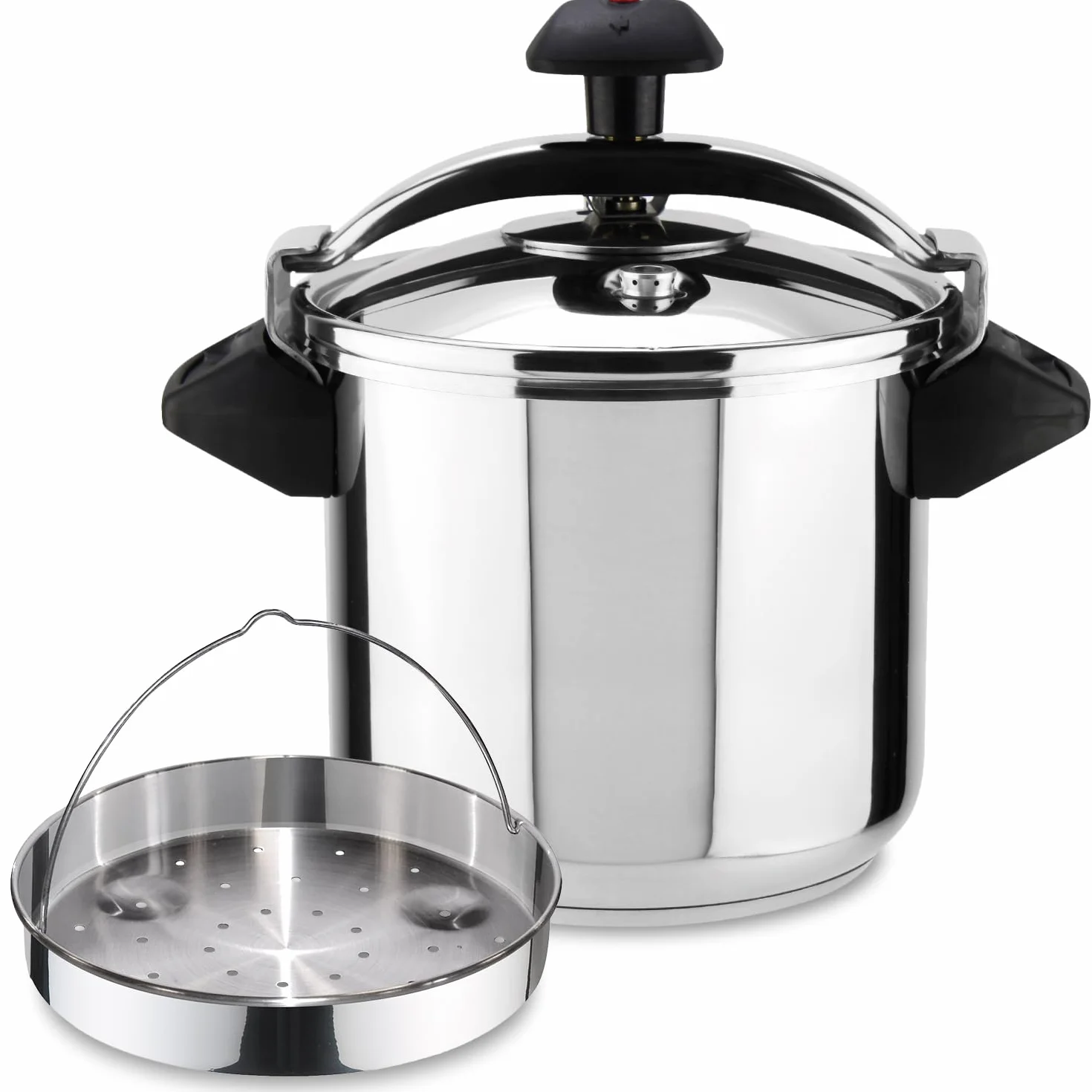 Magefesa Inoxtar - Olla Express Tradicional de 10L + Cestillo, Acero Inoxidable 18/10, Inducción, Cocina Sana, Pomo Rotatorio, Fondo Termodifusor