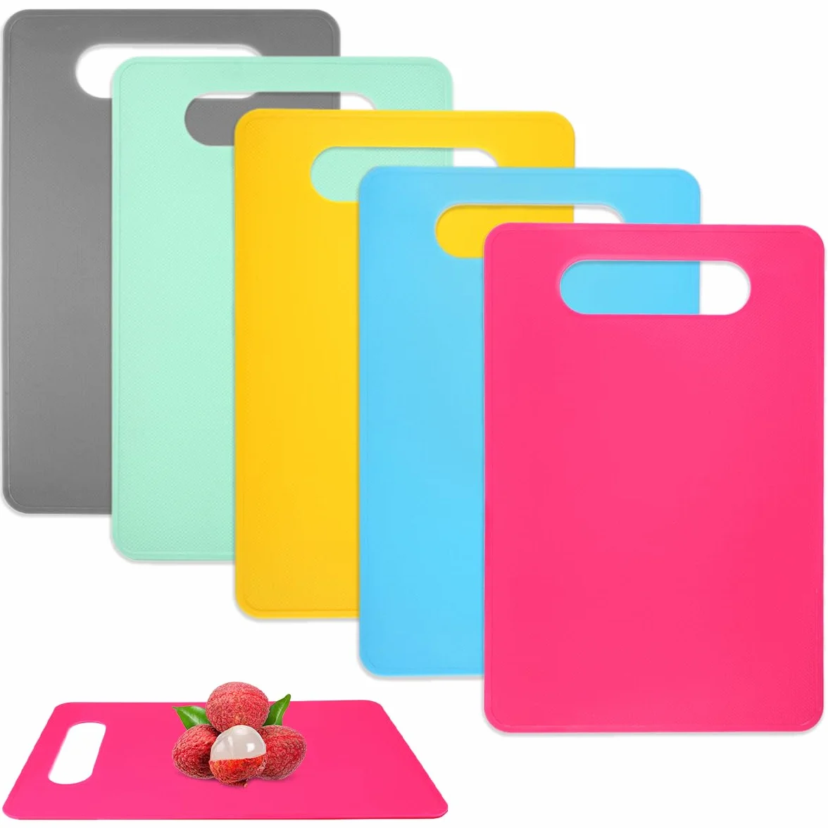 5 Piezas Tablas de Cortar Plástico Cocina 29x19cm Antibacteriana Sin BPA
