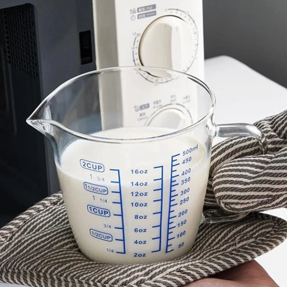 Vaso con Tazas de Leche graduadas Tazas medidoras para Hornear en casa Tazas de Desayuno Tazas graduadas Medidor de Cocina Durable (Color : 250ml) (500ml)