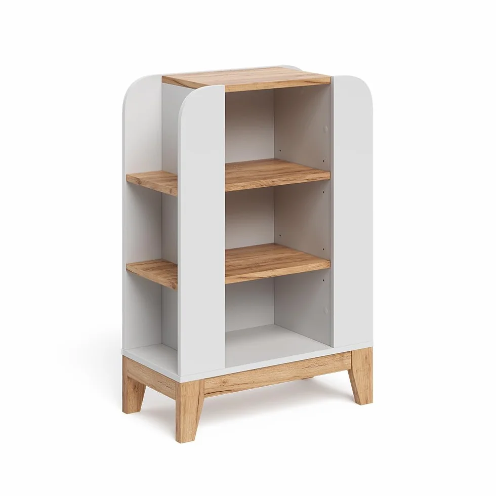 VitaliSpa Estantería Infantil Malia, Blanco/Artesano, 60 x 88 cm con 9 Compartimentos, con estantes Ajustables en Altura y Espacio de Almacenamiento Abierto