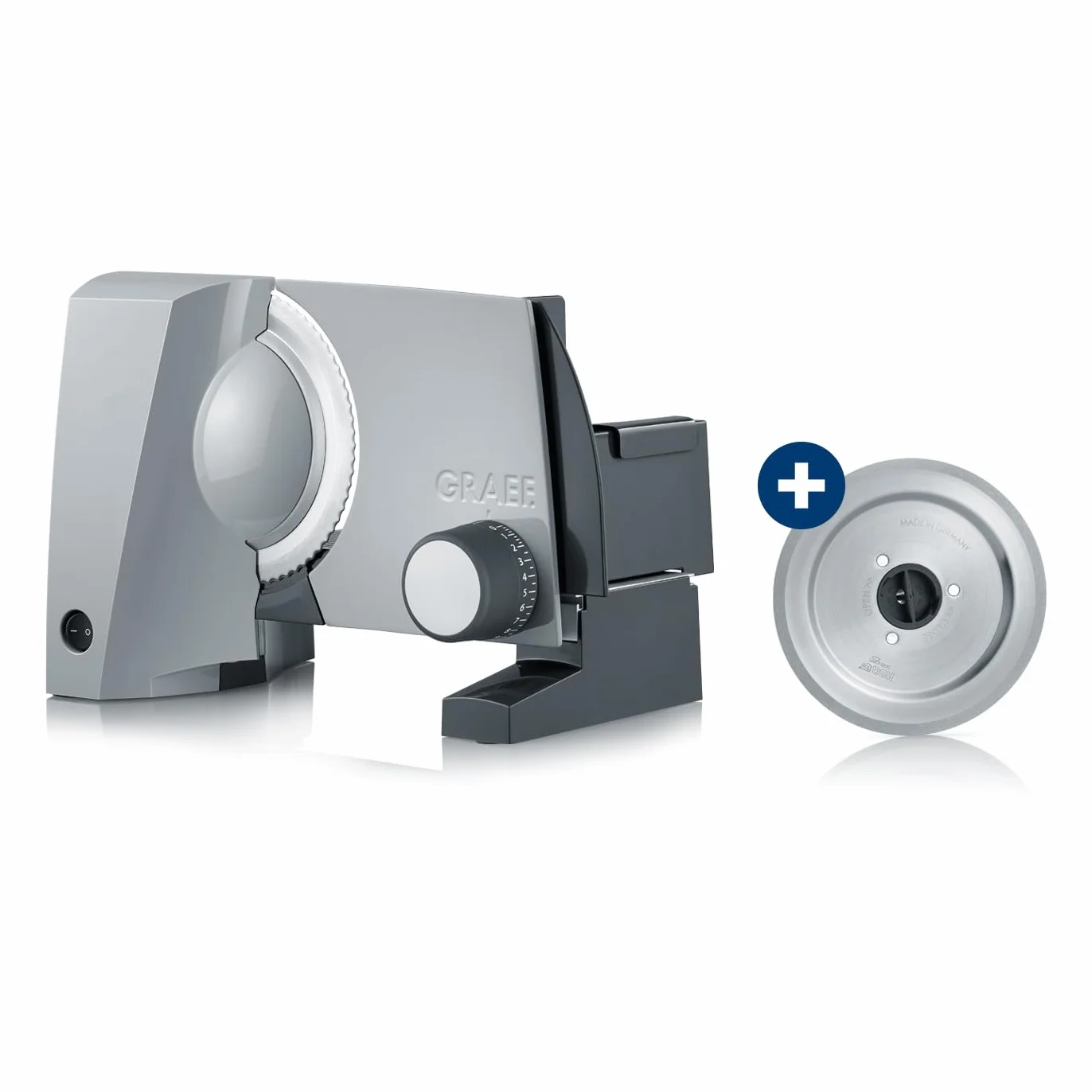 GRAEF G52 - Cortafiambres eléctrico, Made in Germany, 170 W, cuchilla Ø170 mm, corte 0-20 mm, para jamón, seguro infantil, gris