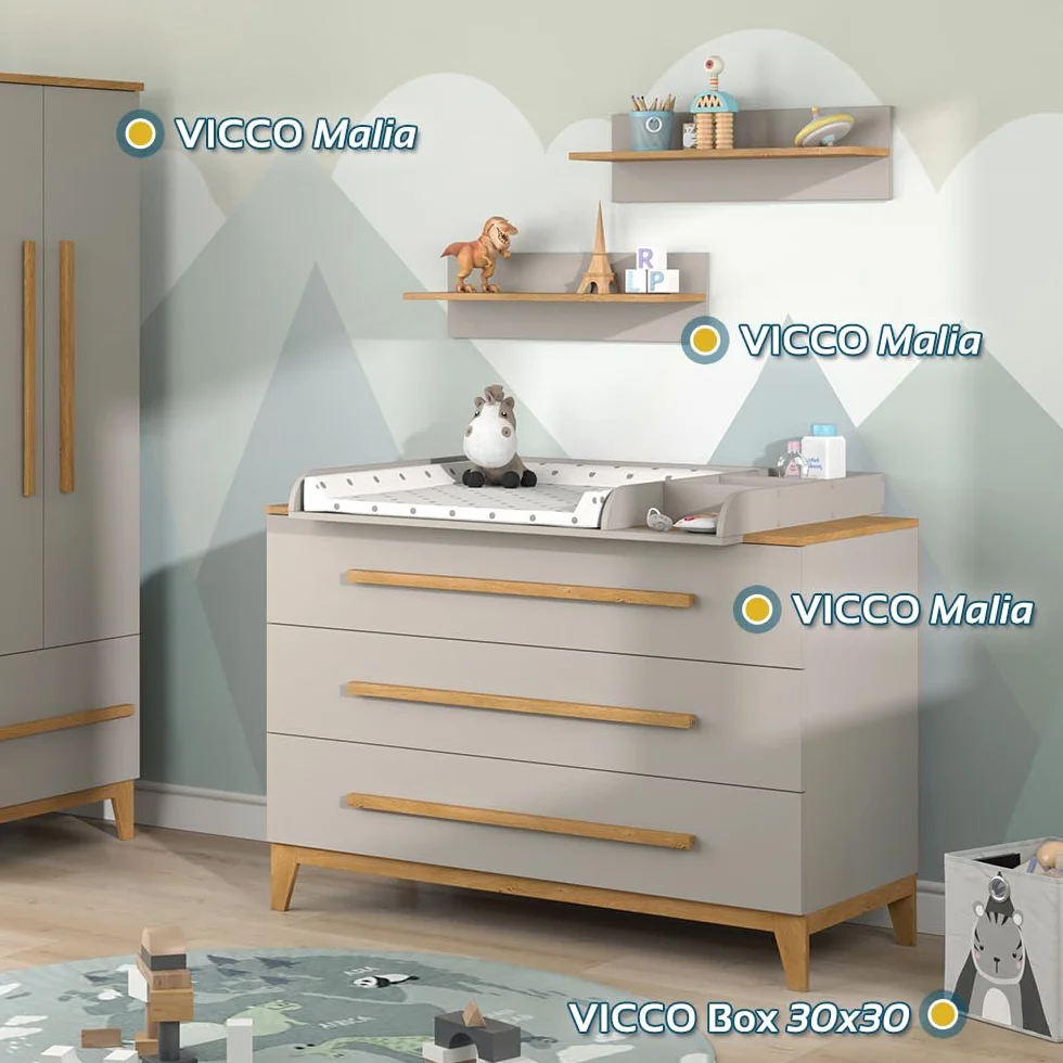 VitaliSpa Armario Infantil Malia, Roble Cachemira, 70 x 186.8 cm, para Guardar Ropa Infantil y combinable