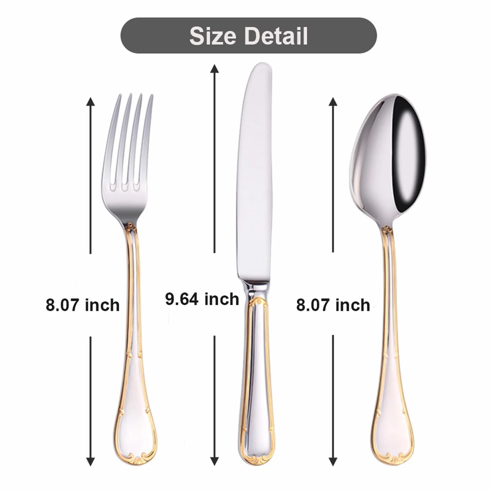 H3TF5J Juego de cubiertos de acero inoxidable 18/10, juego de 54 piezas de plata dorada, cubiertos aptos para lavavajillas, cubiertos minimalistas modernos, cubiertos de hotel para banquetes de boda