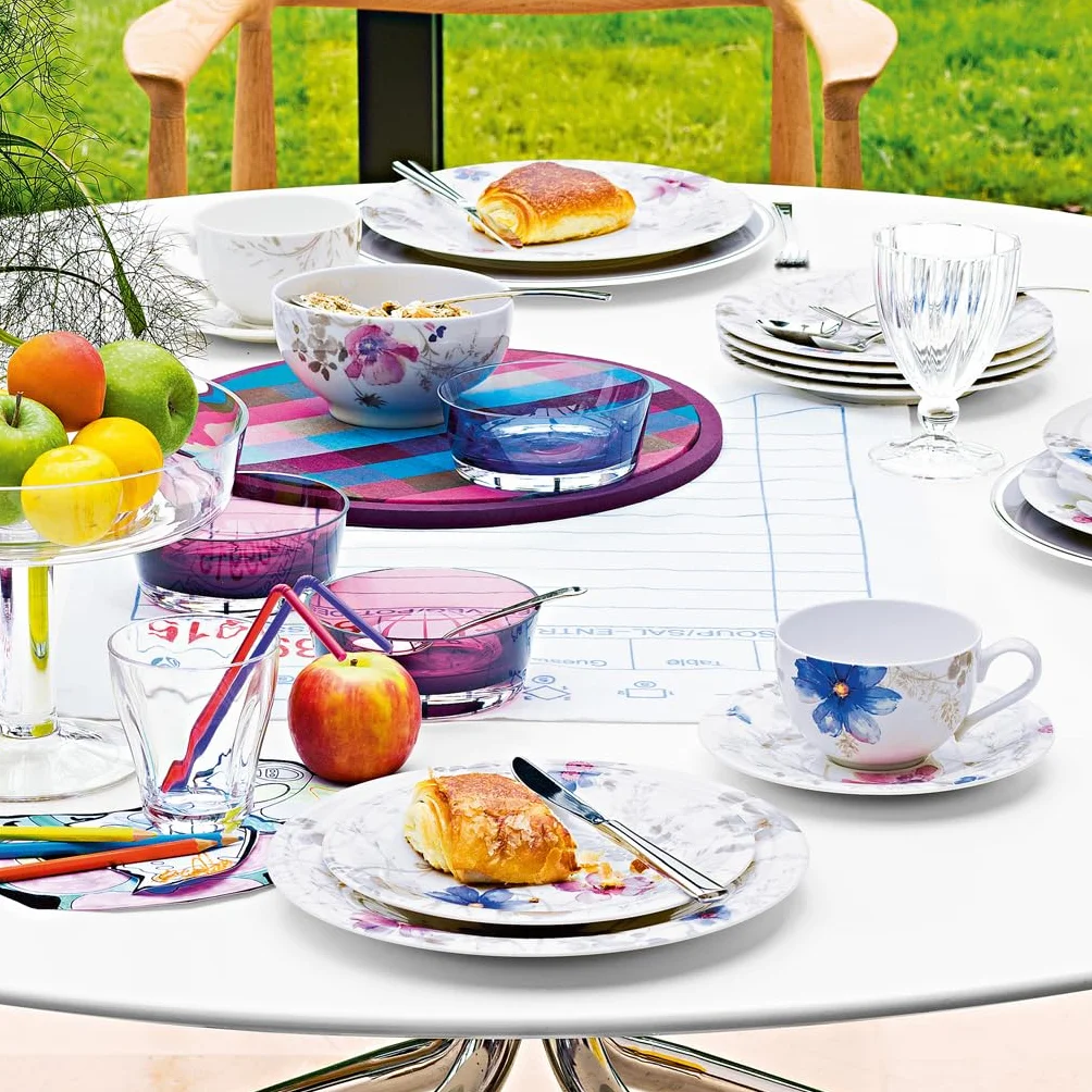 Villeroy & Boch - Mariefleur Servicio de Café 18 Piezas Multicolor, Apto para Lavavajillas, Apto para Microondas, Juego de Café, Juego Tazas de Café con Plato, Porcelana Premium
