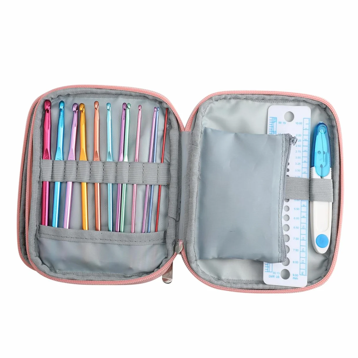 STOBOK Kit Ganchillos Crochet 30 Agujas Herramientas Para Tejer Con Hebillas y Agujas De Diferentes Tamaños