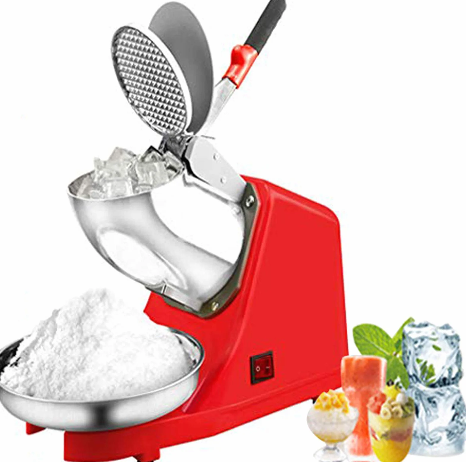 Trituradora de Hielo Profesional, Picadora de Hielo para Batidos y Mojito, Maquinas de Granizados con Mango Antideslizante, Hogar y Comercial, 1500r/min