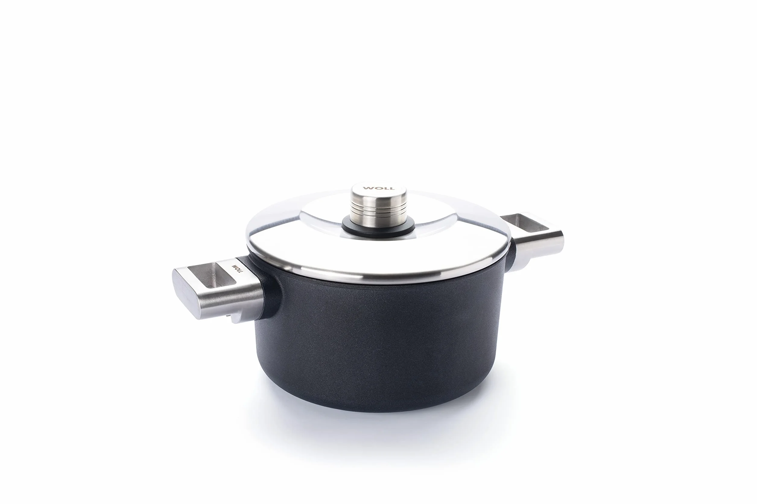Woll Diamond Logic XR Pro - Olla con tapa de acero inoxidable en caja – Inductiva – Diámetro de 20 cm, 12 cm de alto, 3 litros, con 2 asas laterales de acero inoxidable – Adecuado para todo tipo de
