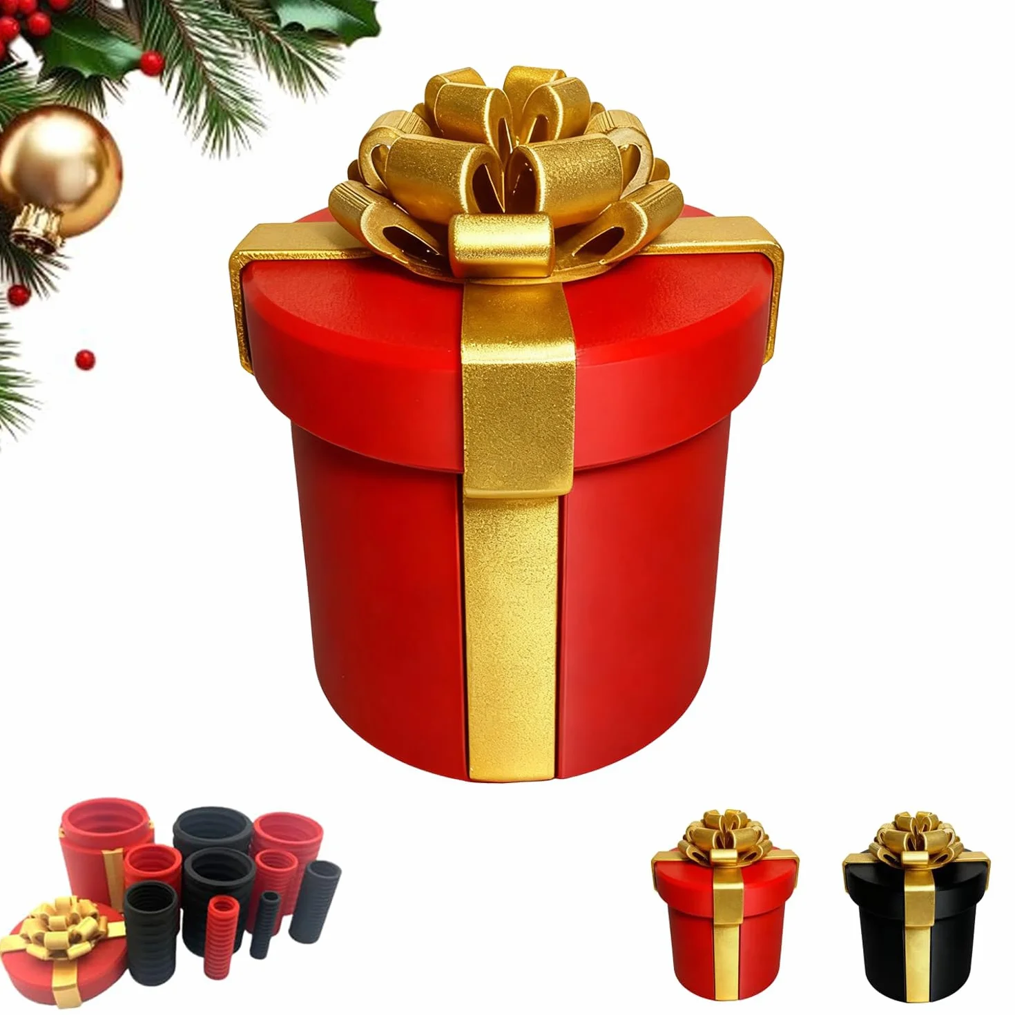 UKM Annoying - Caja de regalo de tornillo anidado, reutilizable, divertida caja de regalo para Navidad, elefante blanco y cumpleaños, para dinero en efectivo y tarjetas de regalo (rojo)