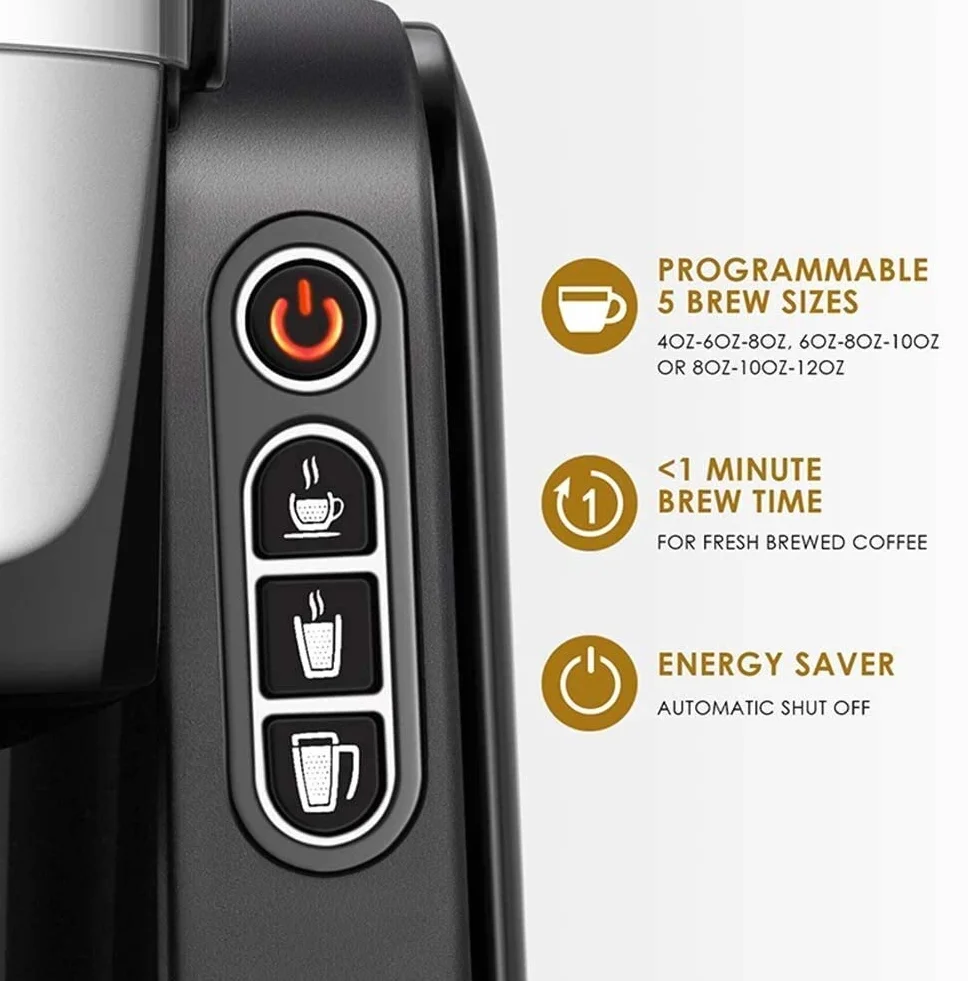 Cafetera, K-Cup Cápsula Máquina de café 3Bar Cafetera automática Taza Grande Té de Leche automático Máquina de Bebidas Calientes Máquina Comercial Todo en uno (Color : Red)