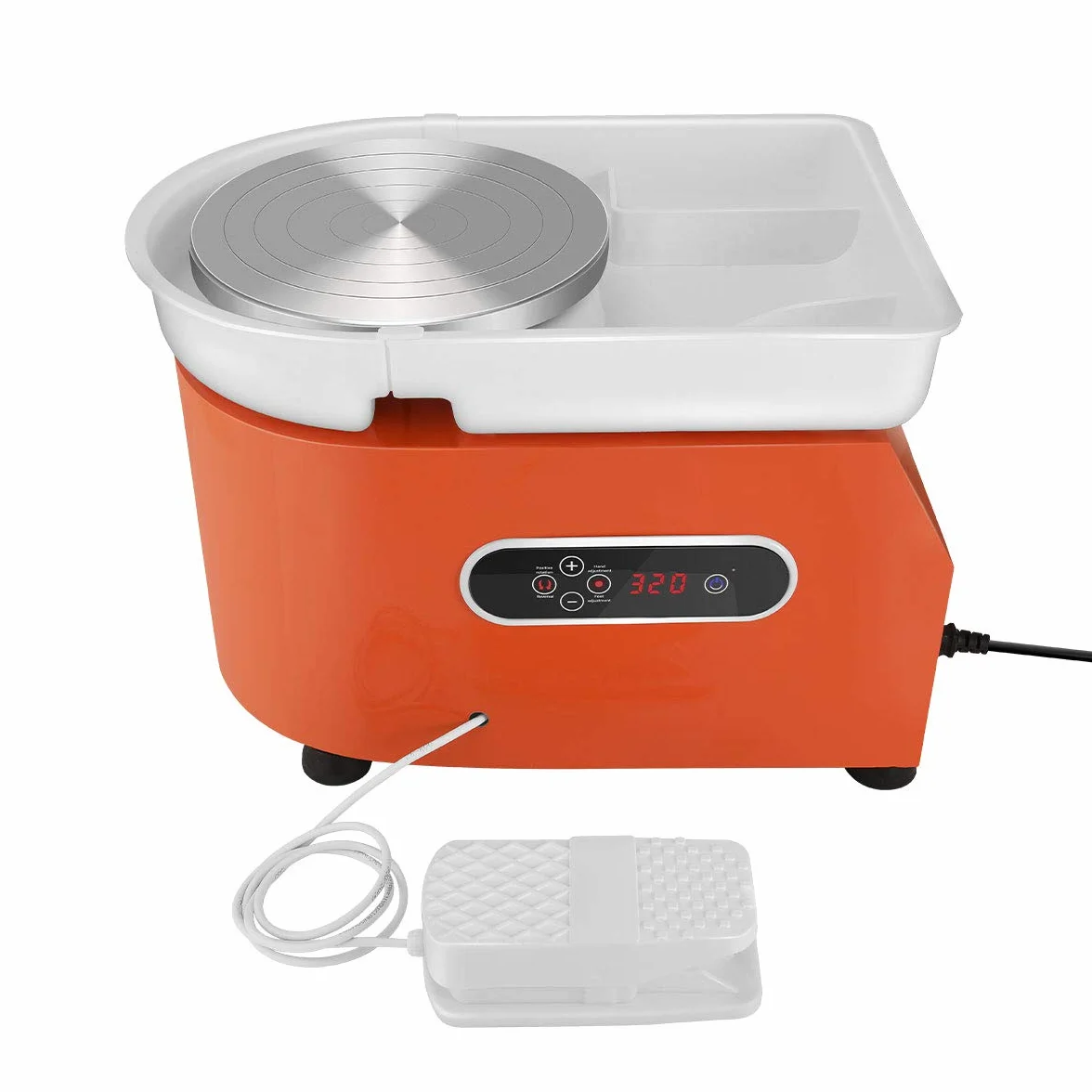 Rueda de cerámica eléctrica mejorada con pantalla LCD 25CM 350W Artesanías De Arcilla De Cerámica Control dual