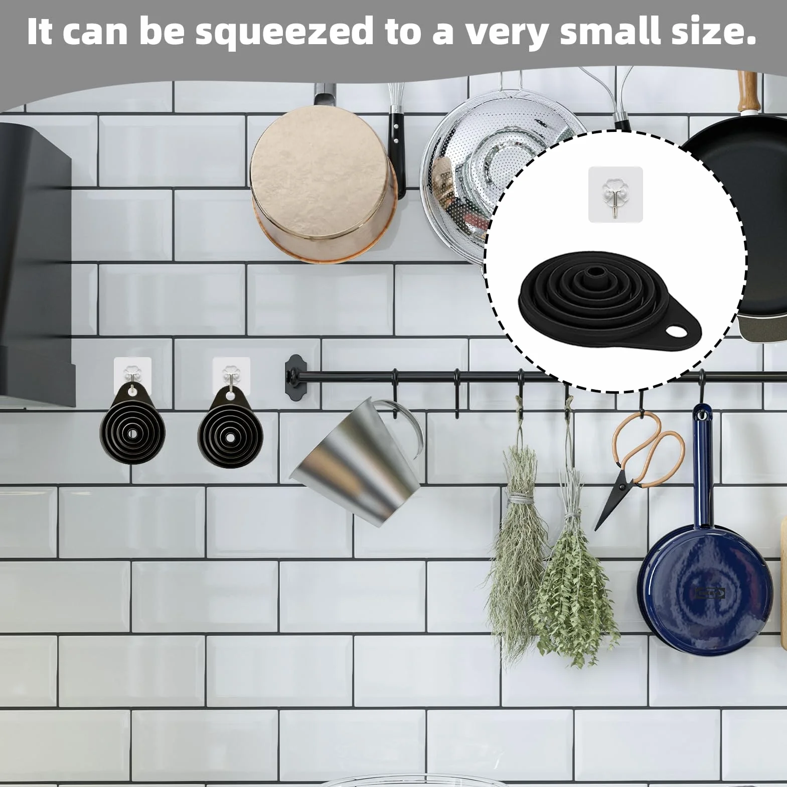 Embudo Plegable de Silicona 4 Tamaños S/M/L/XL para Cocina Cerveza