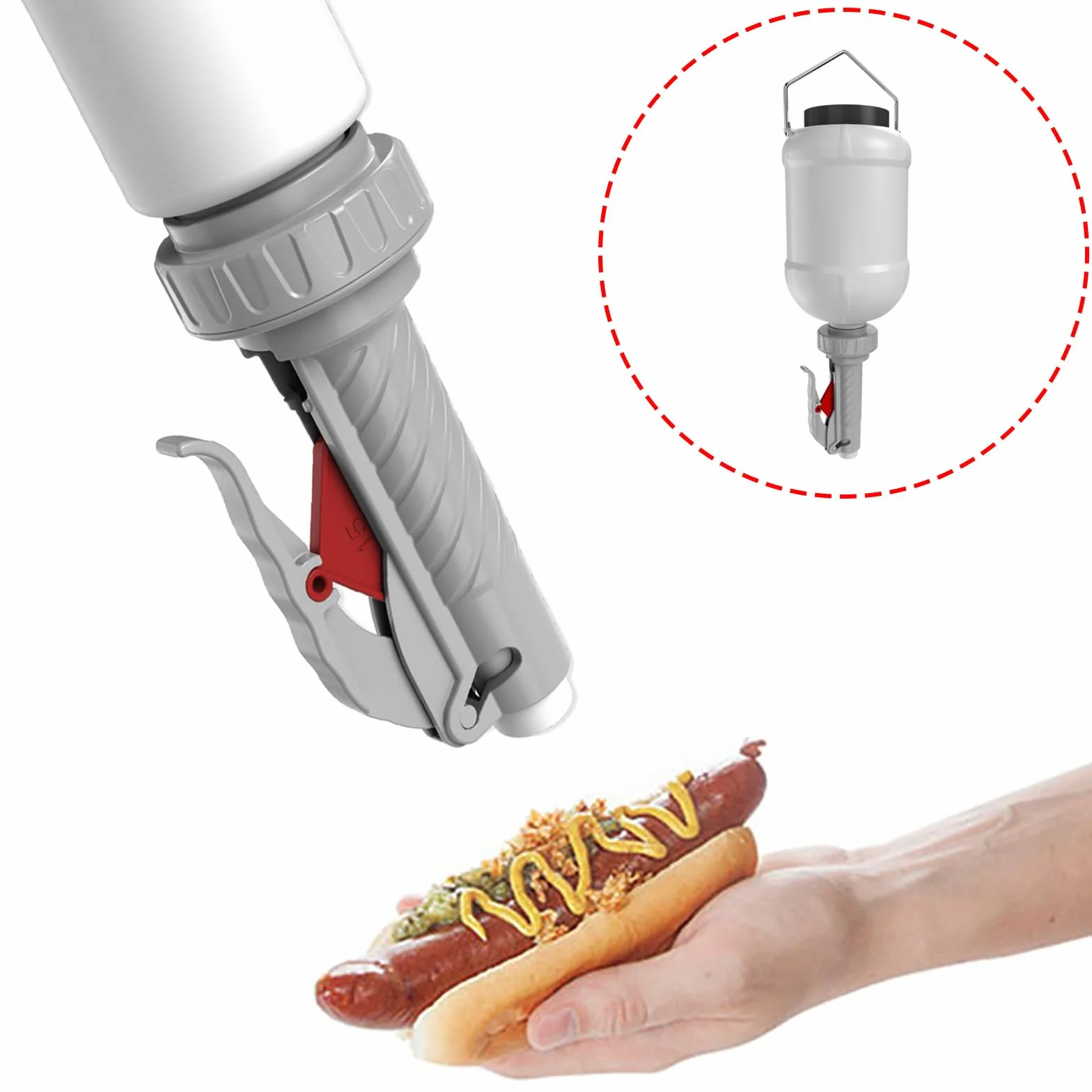 Dispensador de salsa de gran capacidad, para colgar ensaladas, aderezo, condimentos, para restaurantes ocupados, salsa duradera