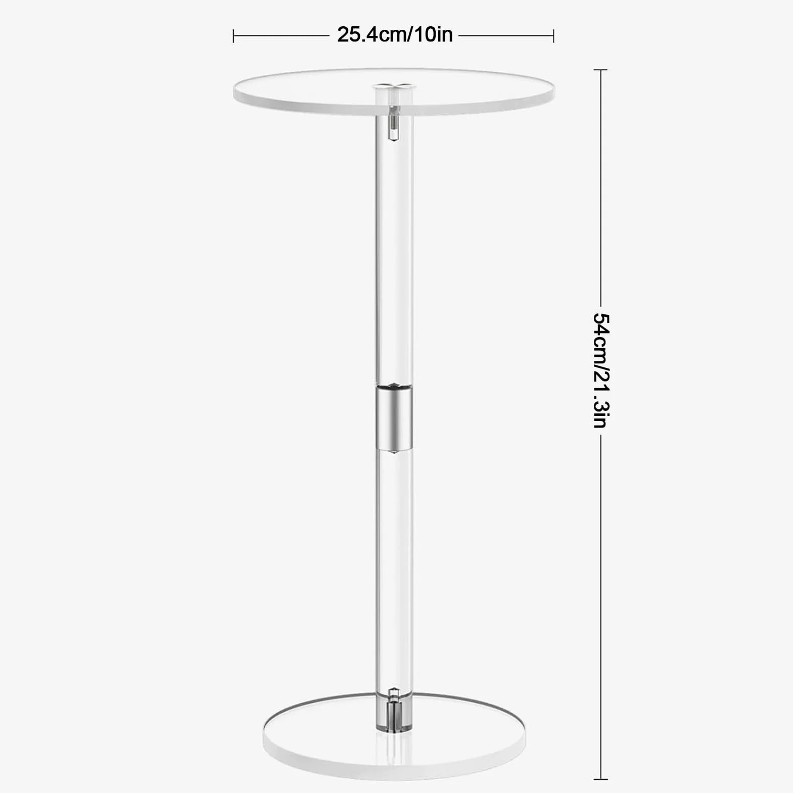 Mesa auxiliar para bebidas, mesa alta para bebidas de acrílico | mesa transparente para bebidas, aperitivos, teléfonos y café, mesa auxiliar moderna de acrílico