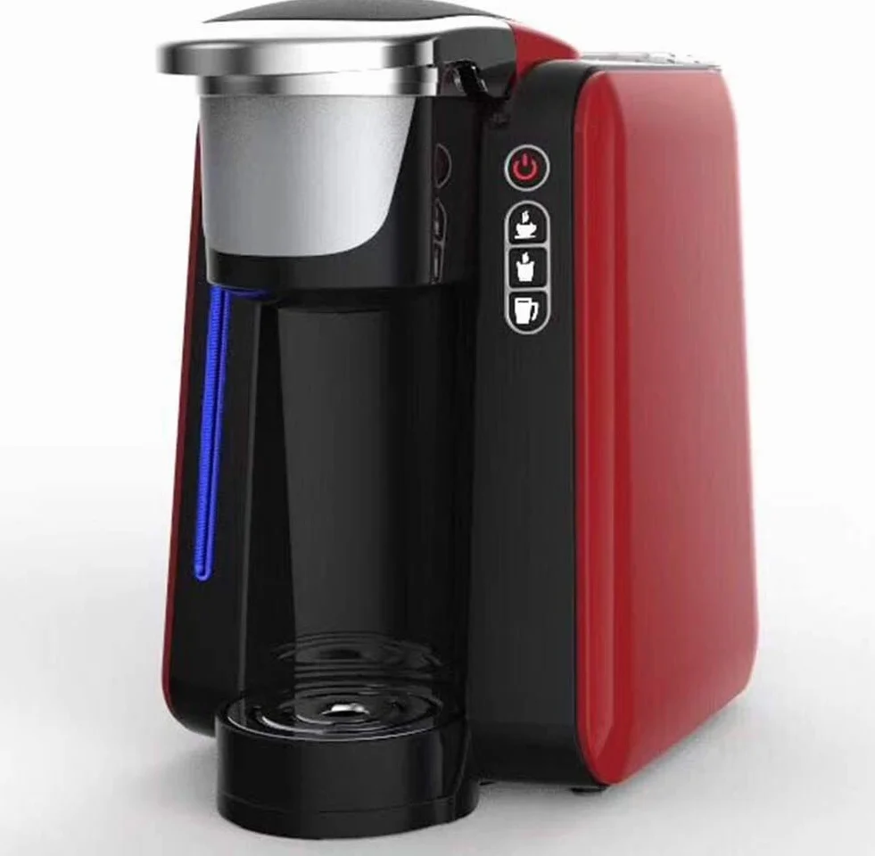 Cafetera, K-Cup Cápsula Máquina de café 3Bar Cafetera automática Taza Grande Té de Leche automático Máquina de Bebidas Calientes Máquina Comercial Todo en uno (Color : Red)