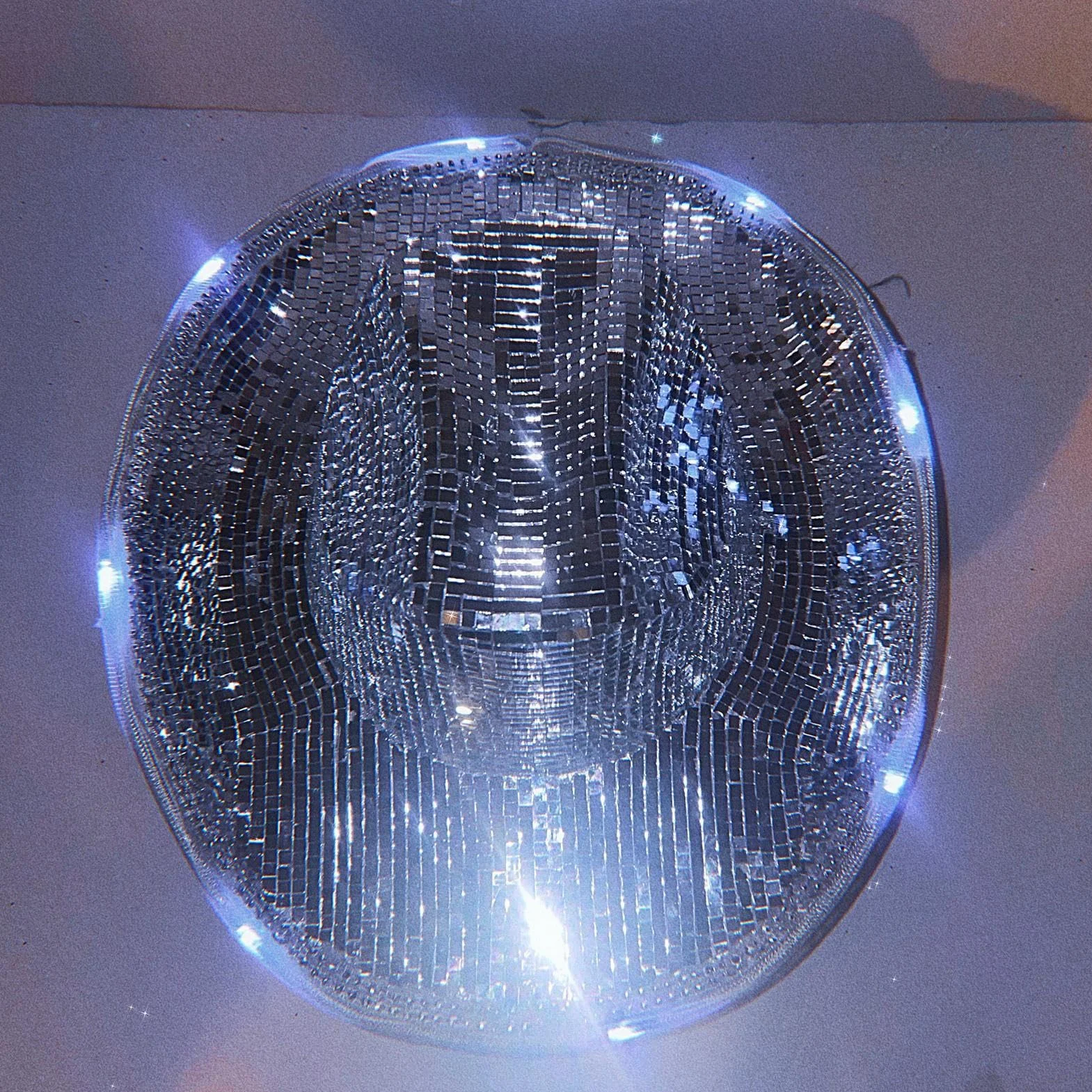 Generico Sombrero de discoteca, sombrero de con bola de discoteca | sombrero de espejo de lentejuelas de espejo | de con purpurina, y brillante, estupendo para add